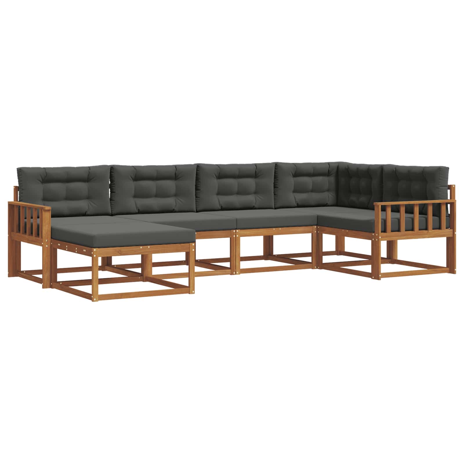 Outdoor-Sofagarnitur 6 stk. Natur und Anthrazit
