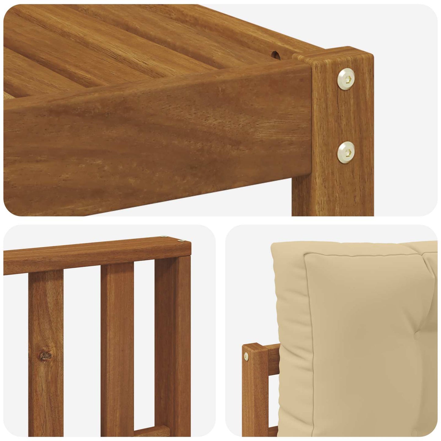 Outdoor-Sofagarnitur 6 stk. Natur und Beige