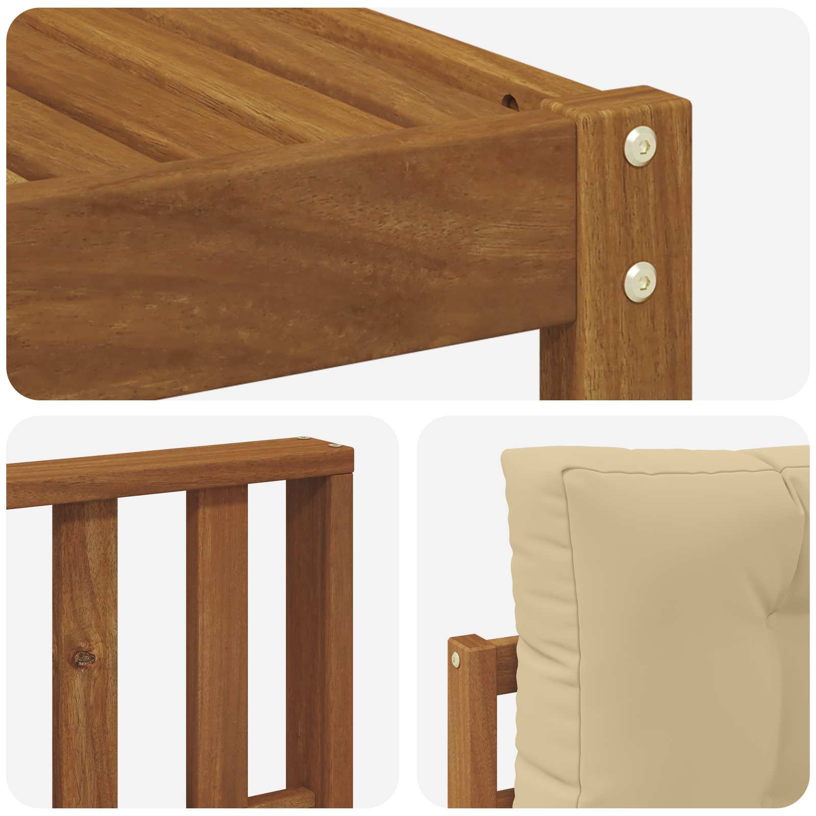 Outdoor-Sofagarnitur 6 stk. Natur und Beige