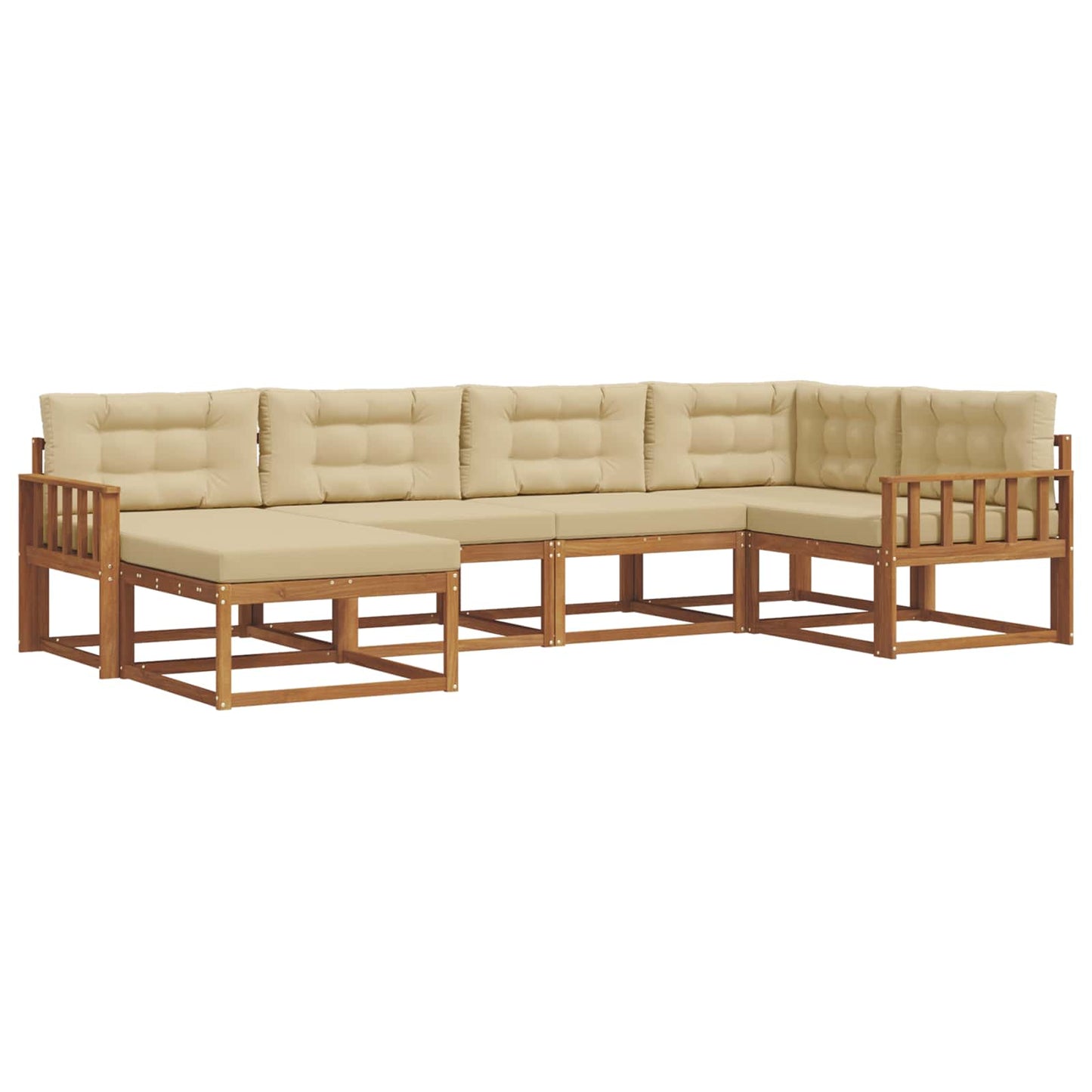 Outdoor-Sofagarnitur 6 stk. Natur und Beige