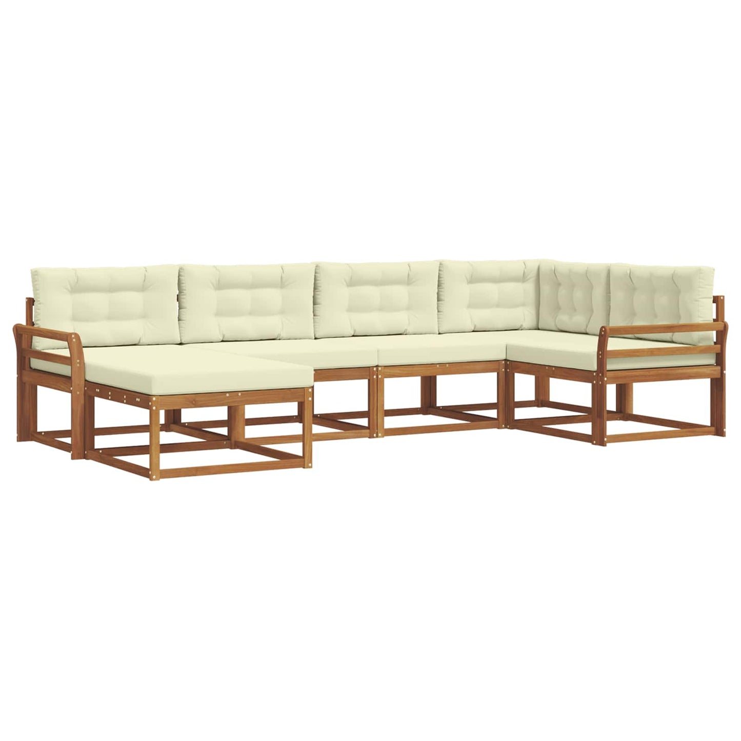 Outdoor-Sofagarnitur mit Kissen 6 pcs Natur und Creme
