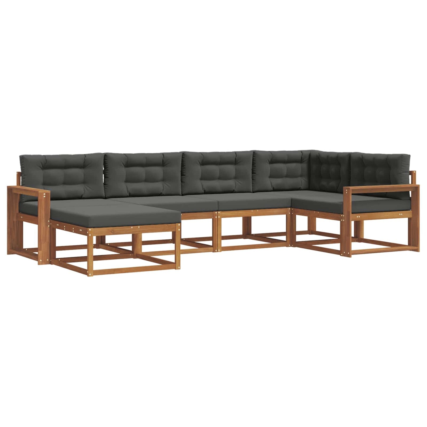 Outdoor-Sofagarnitur 6 stk. Natur und Anthrazit