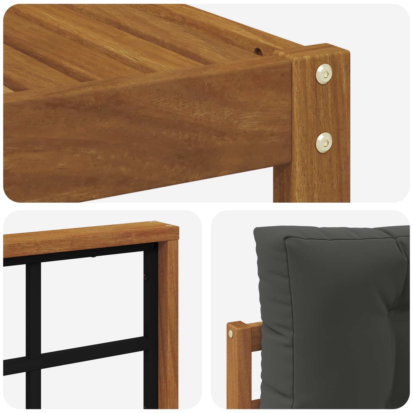 Outdoor-Sofagarnitur 6 stk. Natur und Anthrazit