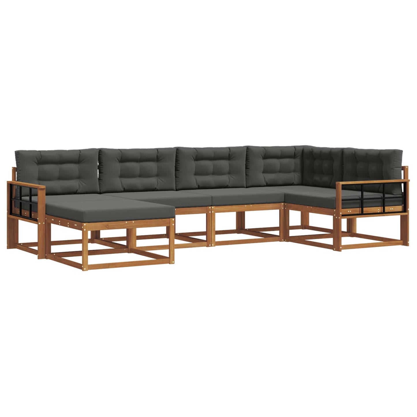 Outdoor-Sofagarnitur 6 stk. Natur und Anthrazit
