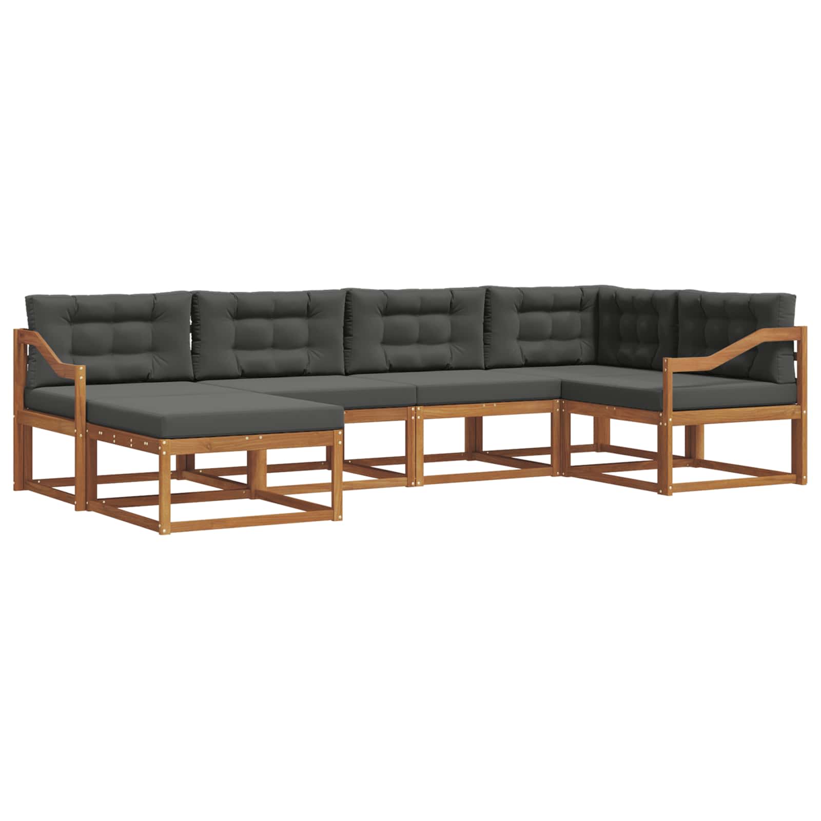 Outdoor-Sofagarnitur 6 stk. Natur und Anthrazit