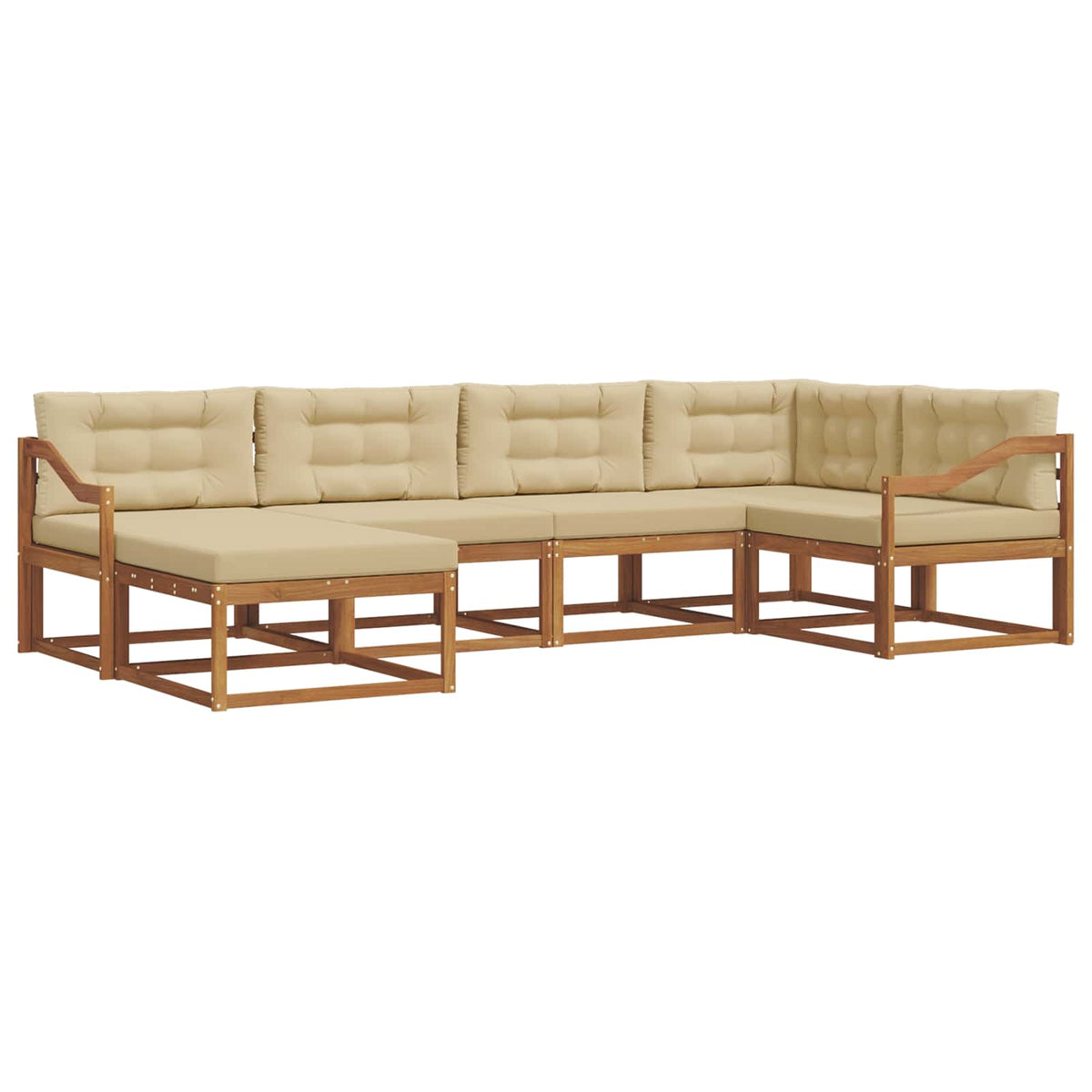 Outdoor-Sofagarnitur 6 stk. Natur und Beige