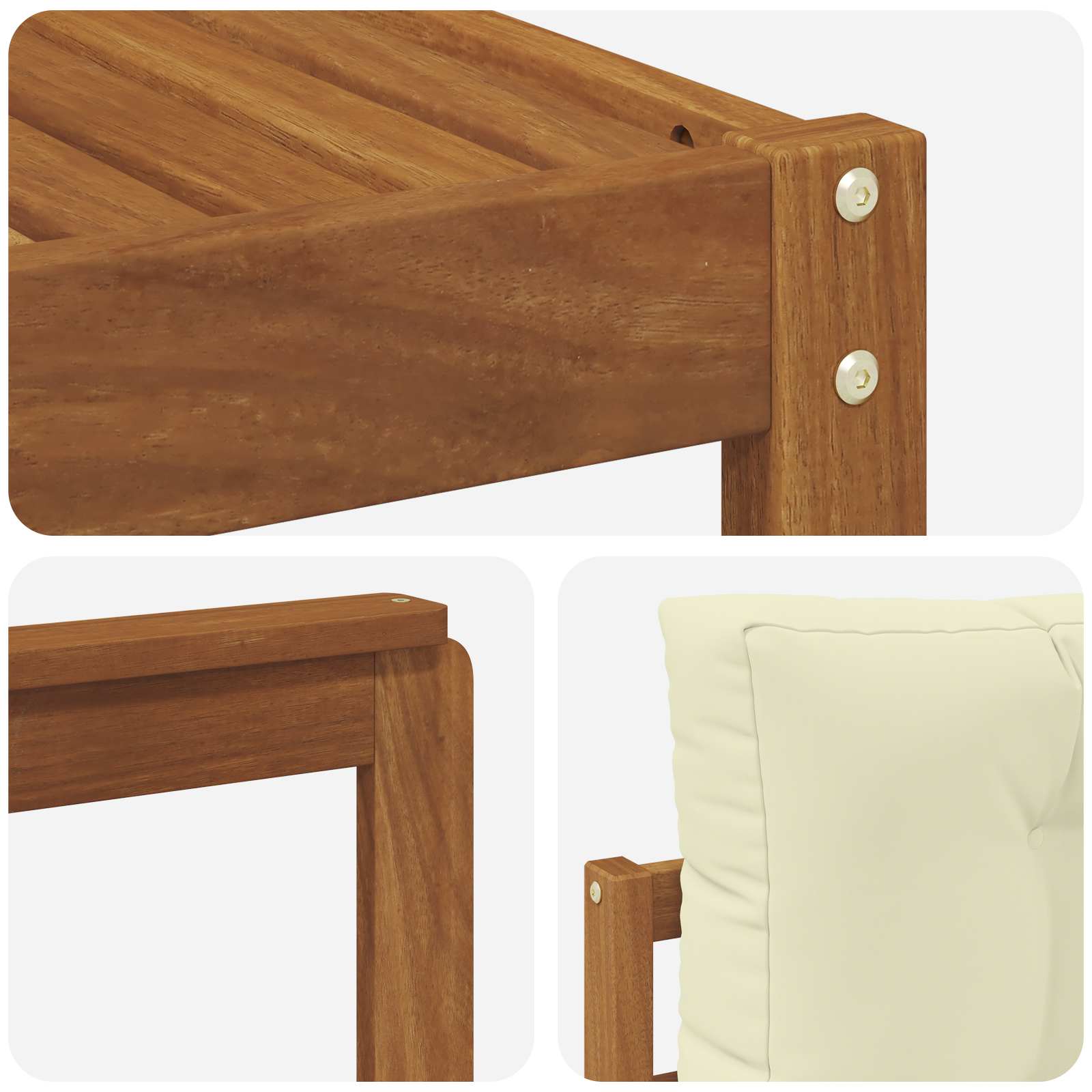 Outdoor-Sofagarnitur mit Kissen 7 pcs Natur und Creme