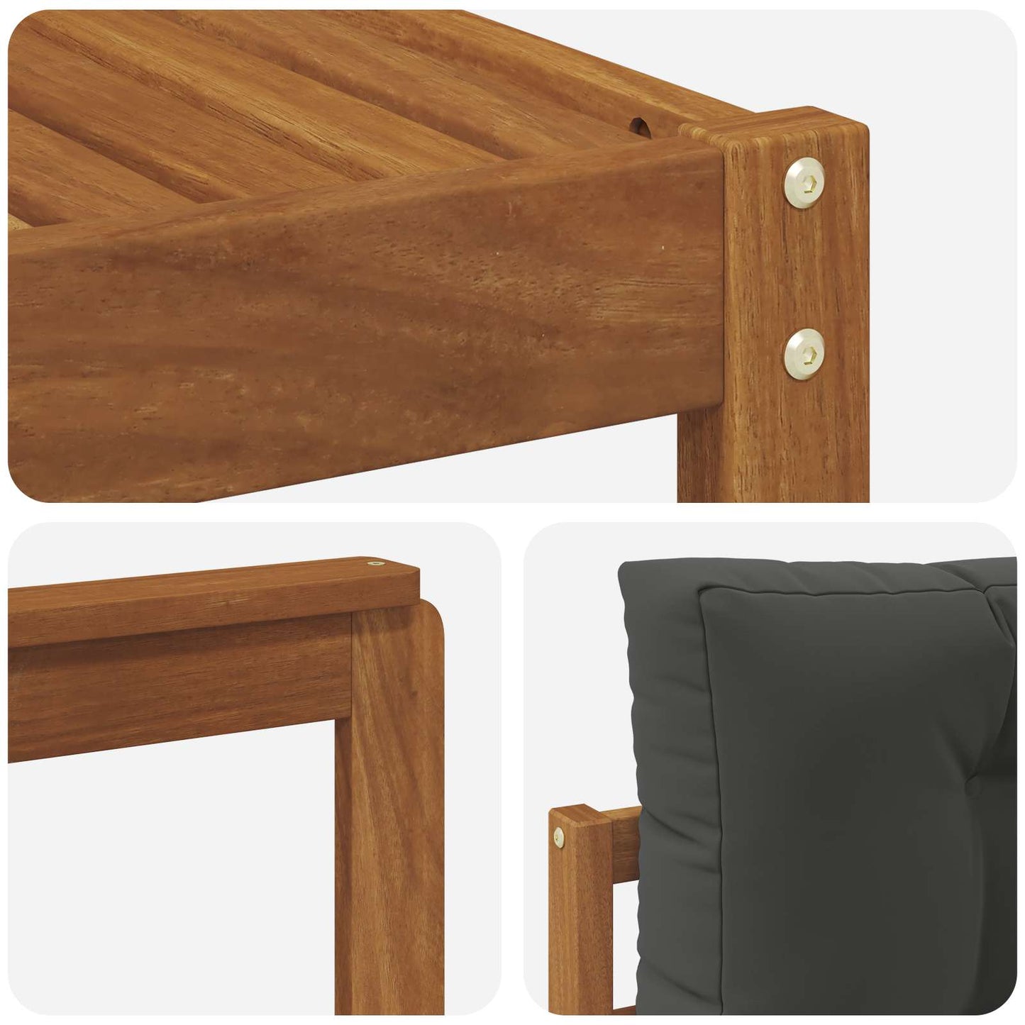 Outdoor-Sofagarnitur mit Kissen 7 pcs Natur und Anthrazit