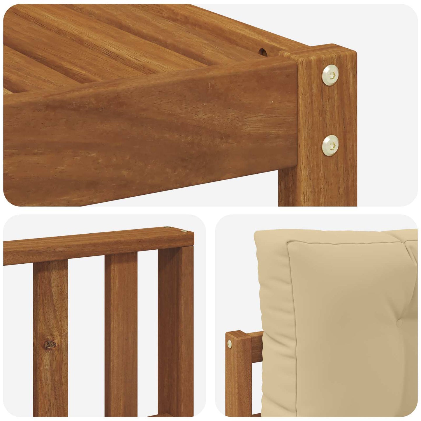 Outdoor-Sofagarnitur mit Kissen 7 pcs Natur und Beige