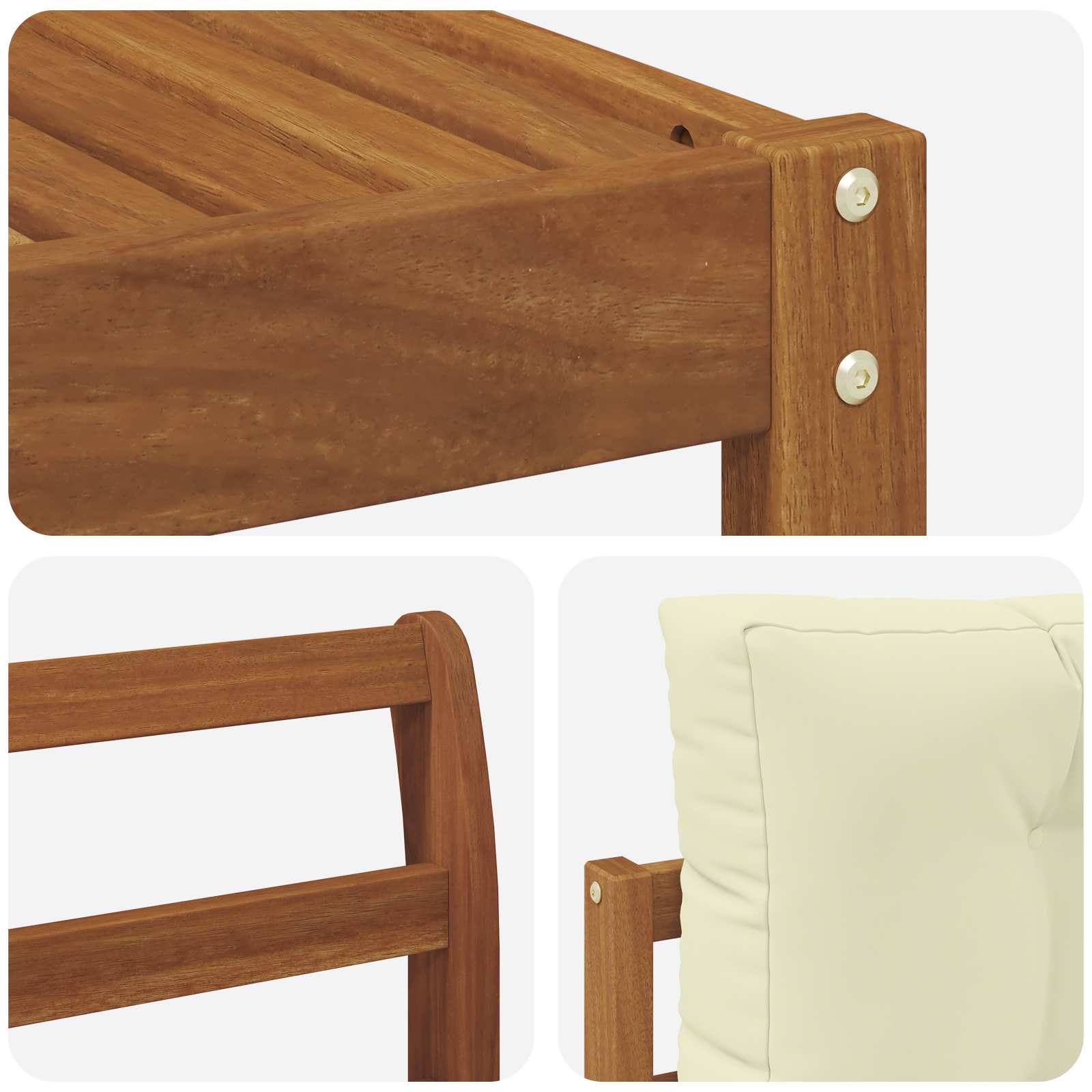 Outdoor-Sofagarnitur mit Kissen 7 pcs Natur und Creme