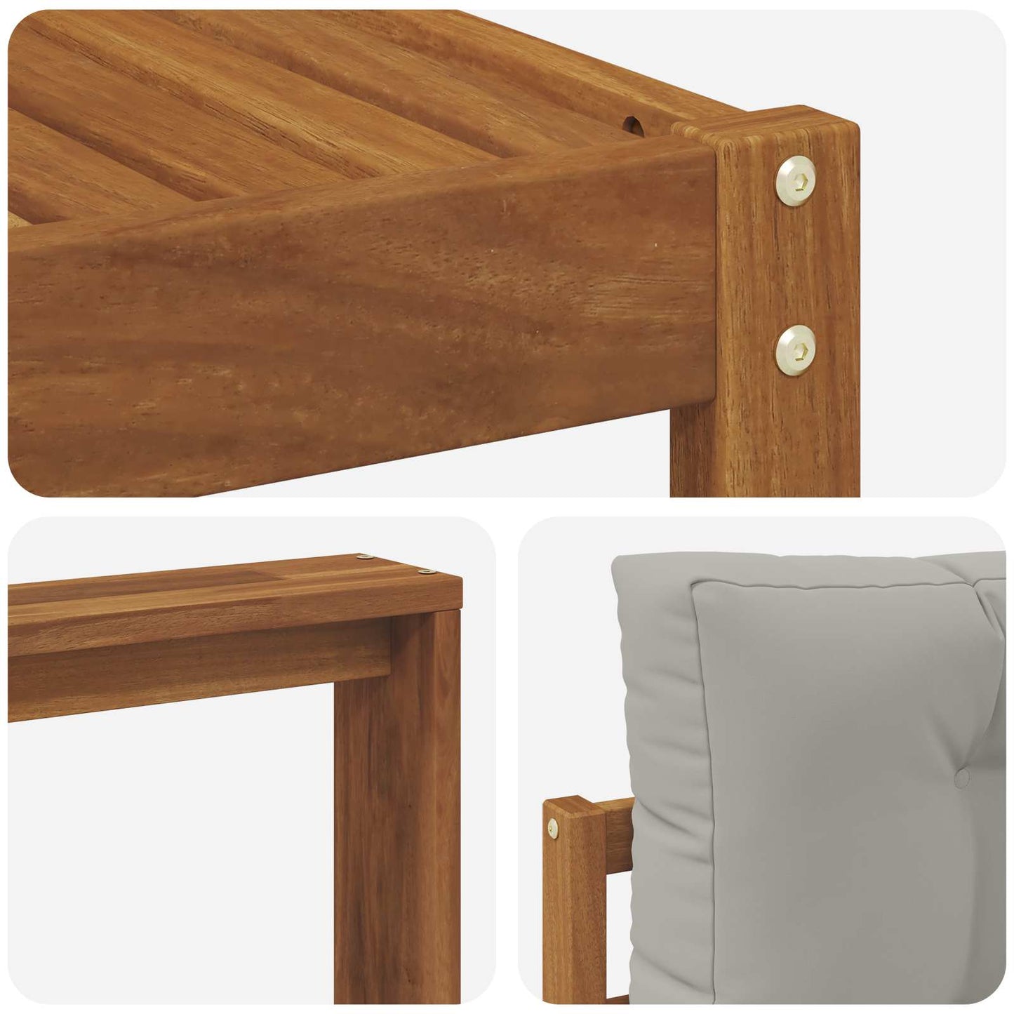 Outdoor-Sofagarnitur mit Kissen 7 pcs Natürlich und Hellgrau