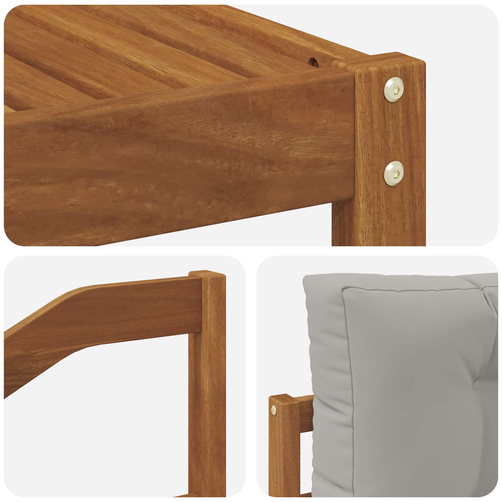 Outdoor-Sofagarnitur mit Kissen 7 pcs Natürlich und Hellgrau