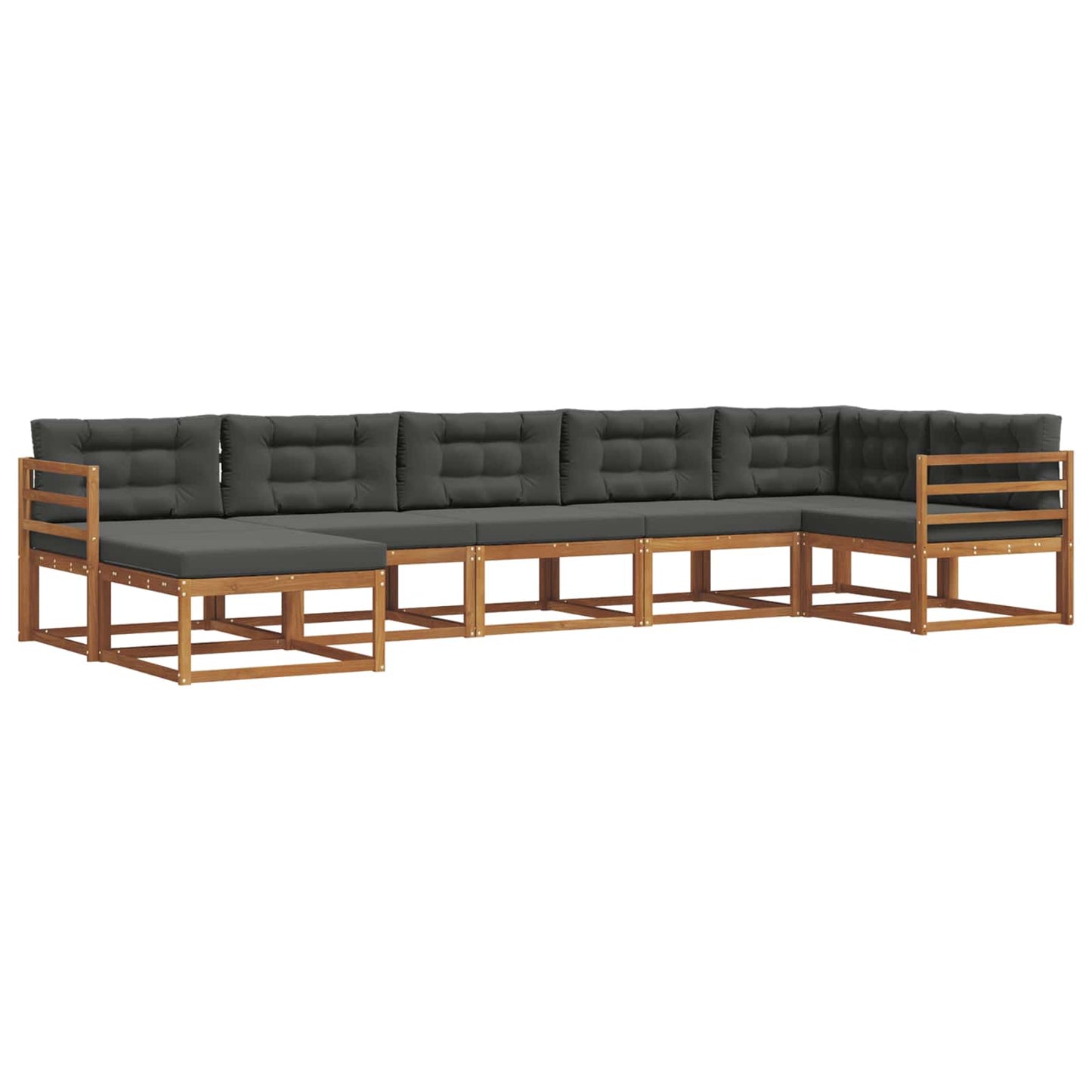 Outdoor-Sofagarnitur 7 stk. Natur und Anthrazit