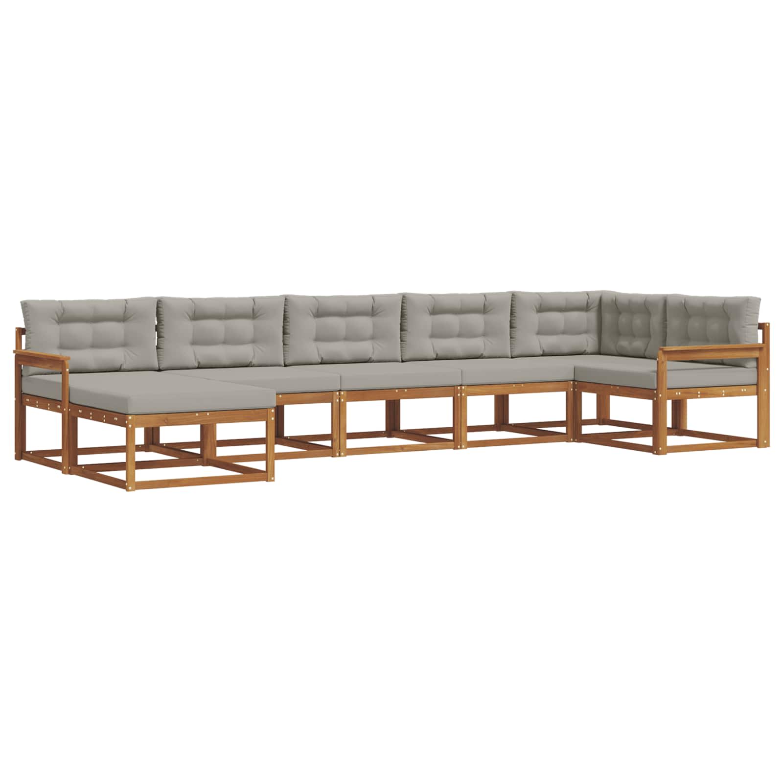Outdoor-Sofagarnitur mit Kissen 7 pcs Natürlich und Hellgrau