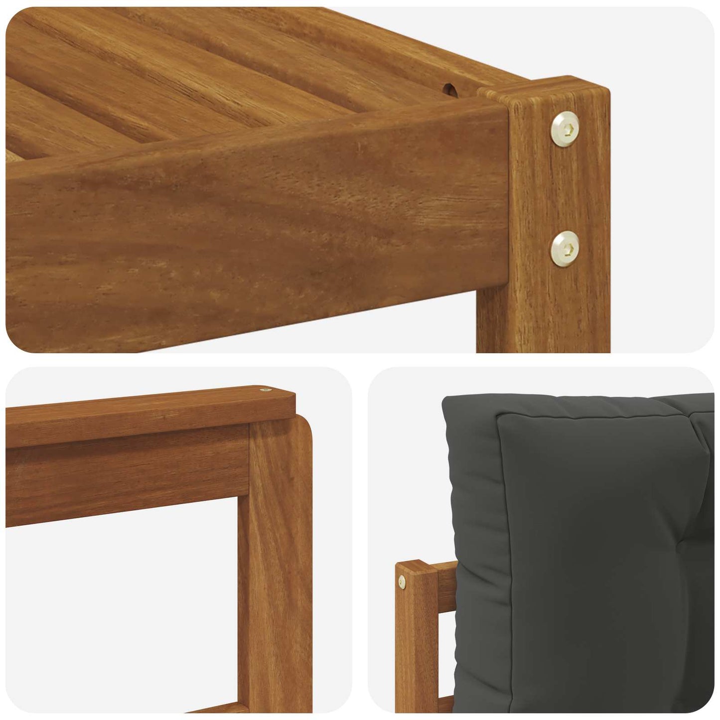Outdoor-Sofagarnitur 7 stk. Natur und Anthrazit