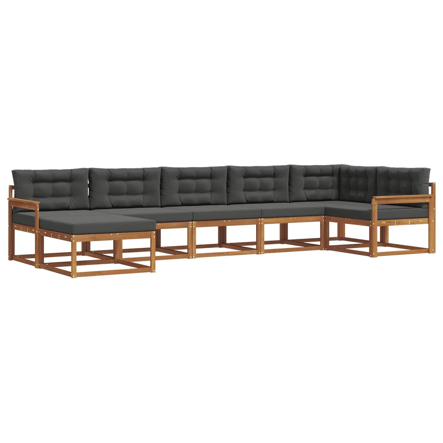 Outdoor-Sofagarnitur 7 stk. Natur und Anthrazit