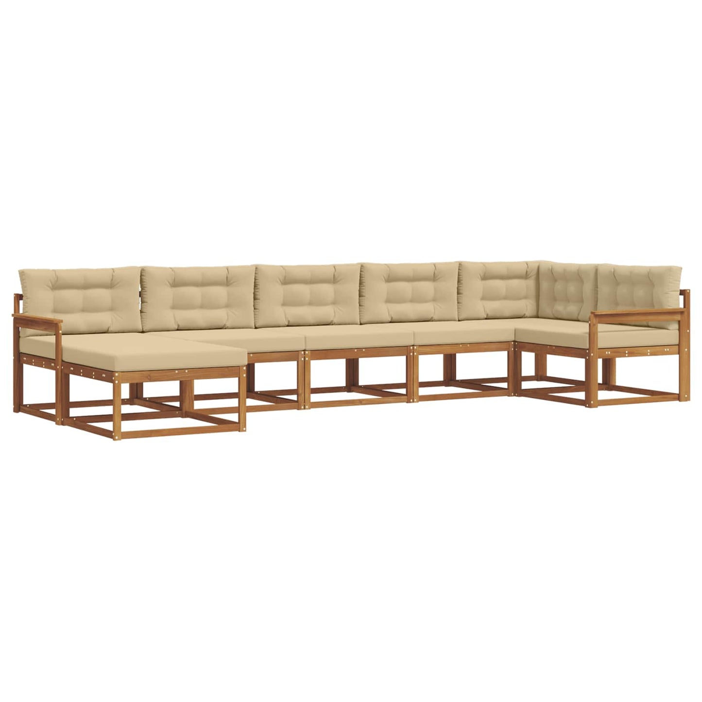 Outdoor-Sofagarnitur 7 stk. Natur und Beige