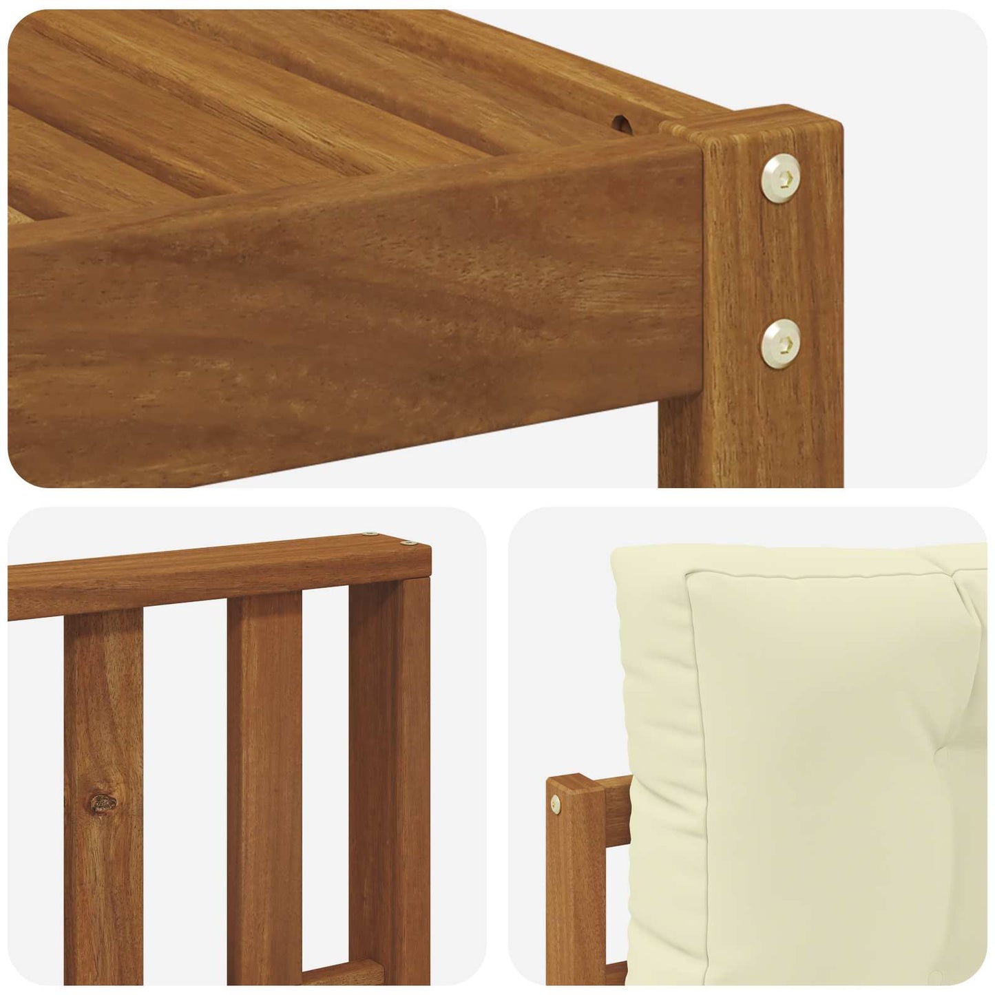 Outdoor-Sofagarnitur 7 stk. Natur und Creme