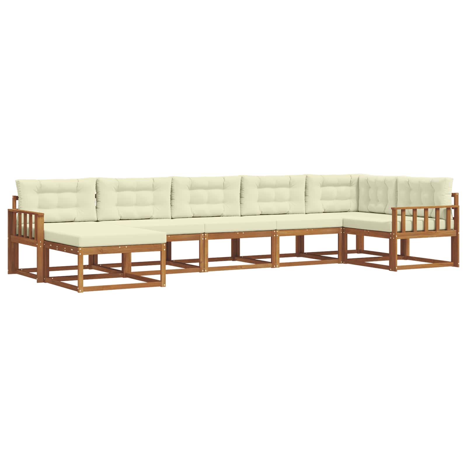 Outdoor-Sofagarnitur 7 stk. Natur und Creme