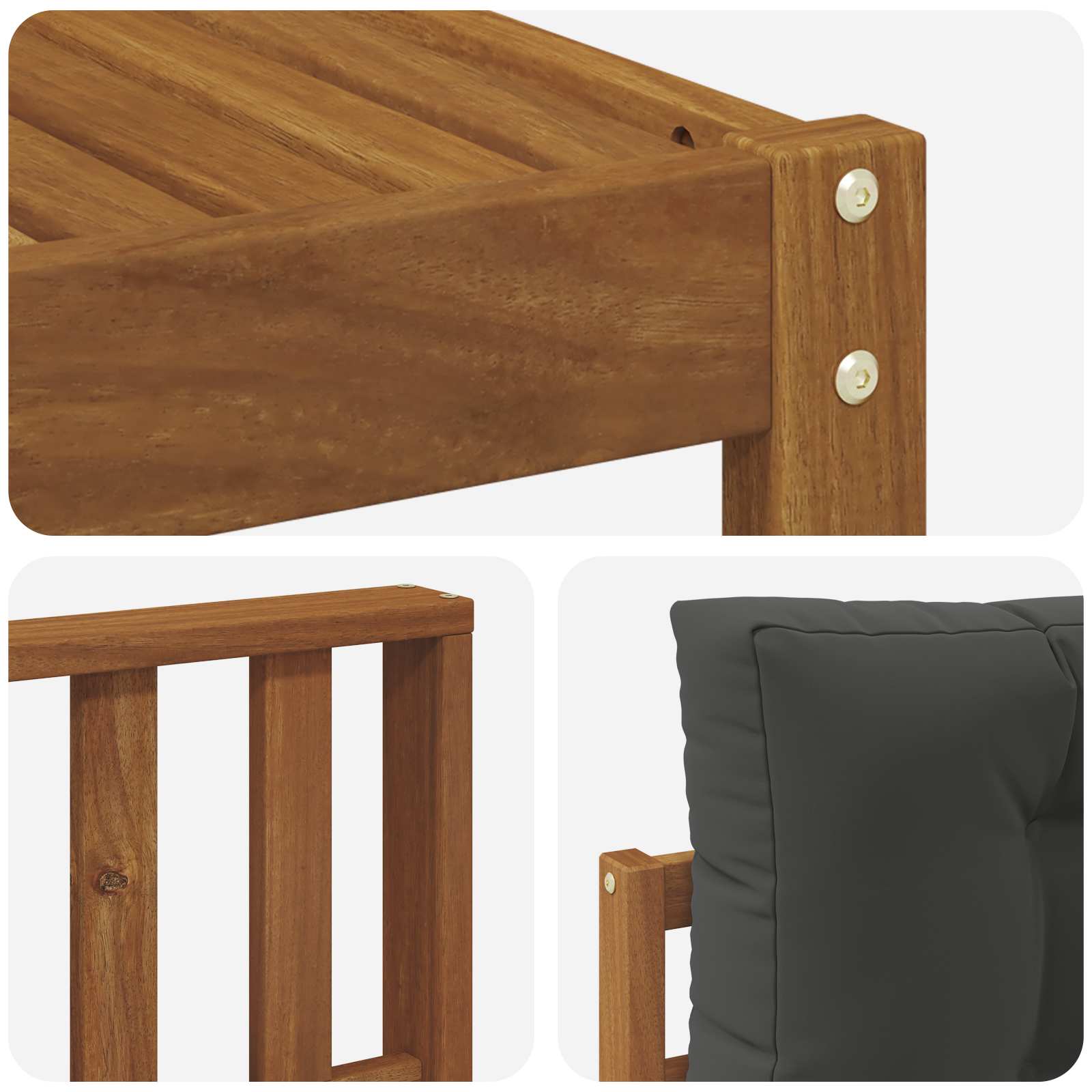 Outdoor-Sofagarnitur 7 stk. Natur und Anthrazit