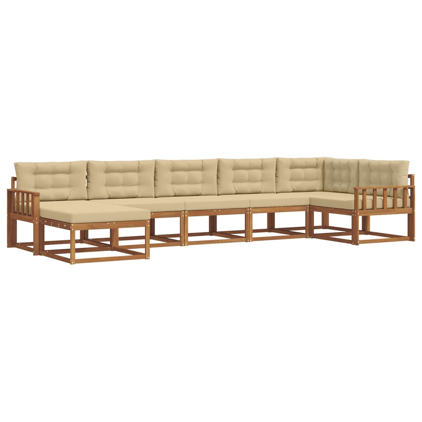 Outdoor-Sofagarnitur 7 stk. Natur und Beige