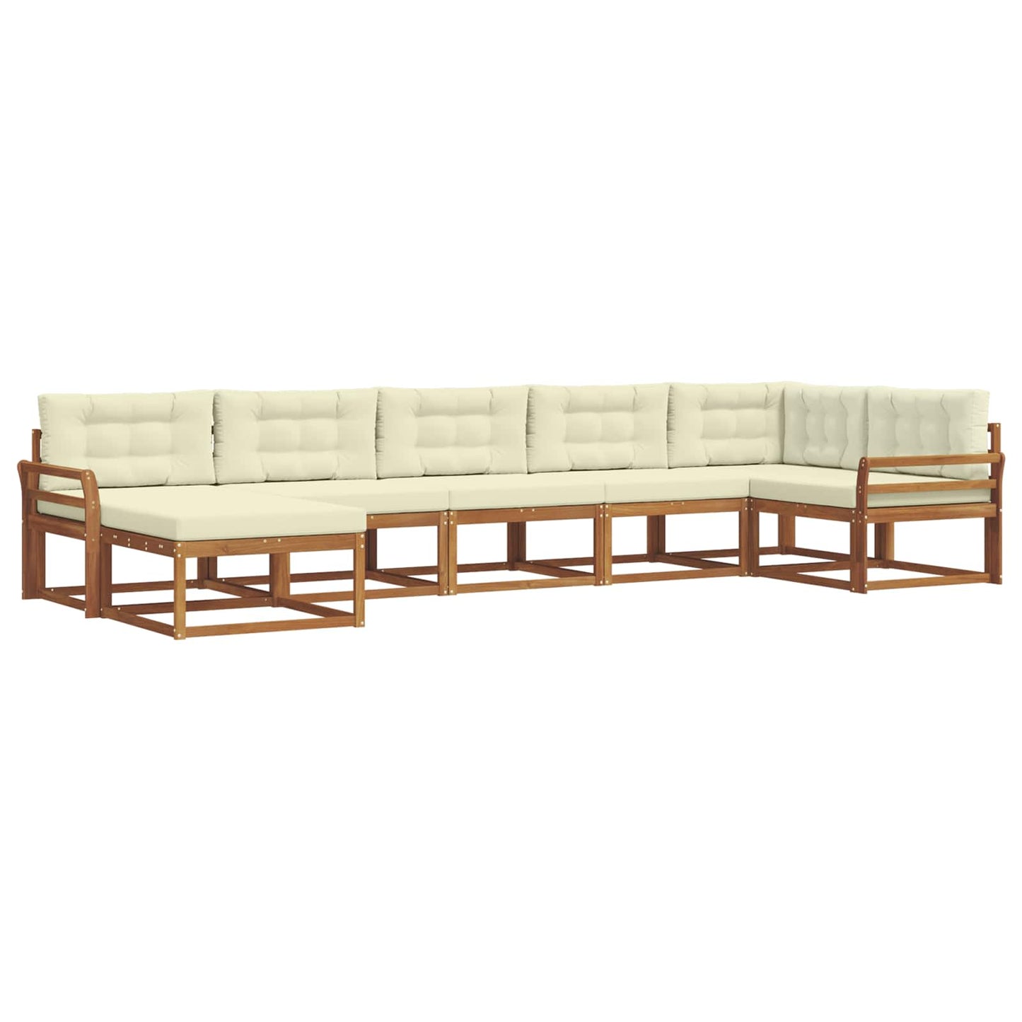 Outdoor-Sofagarnitur 7 stk. Natur und Creme
