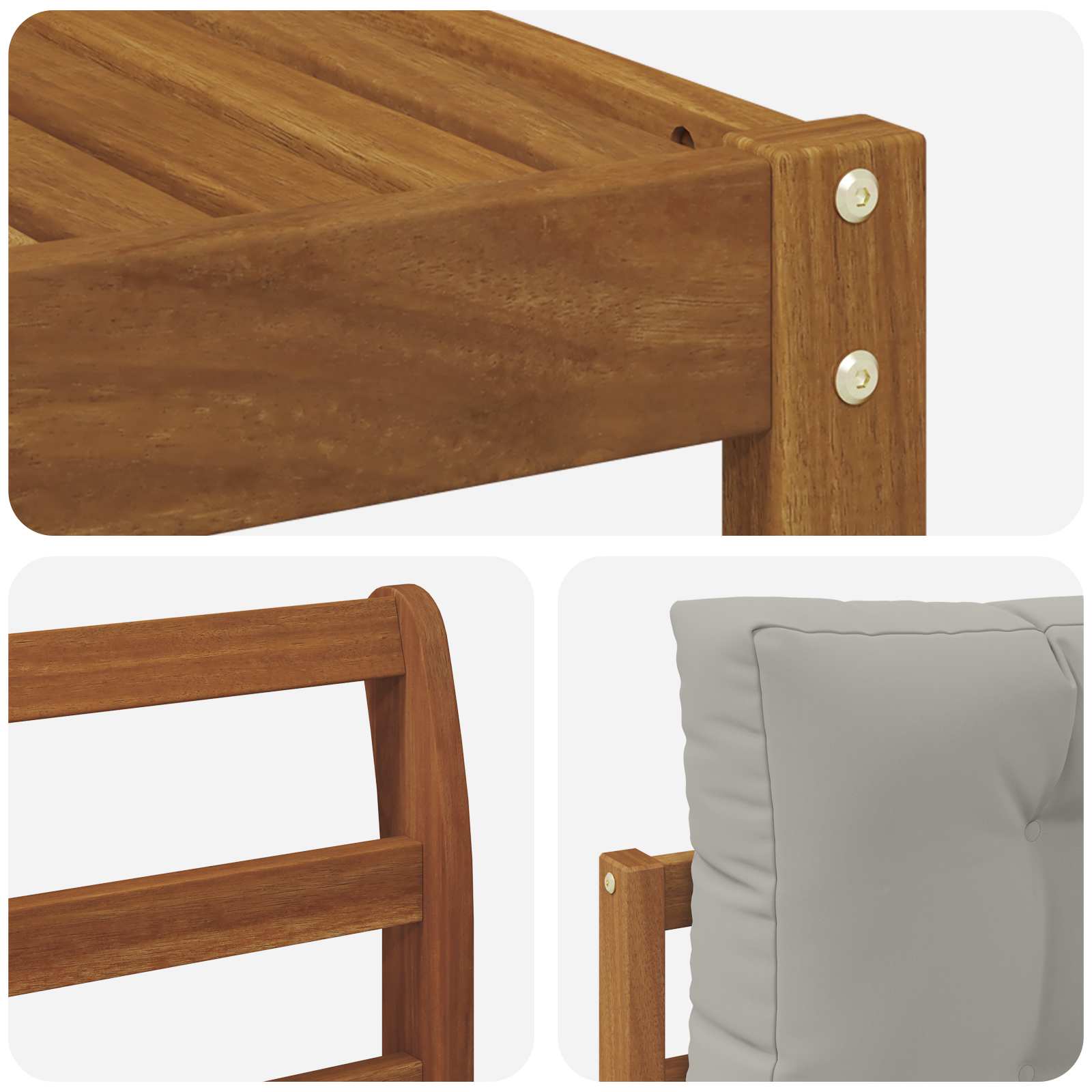 Outdoor-Sofagarnitur mit Kissen 7 pcs Natürlich und Hellgrau