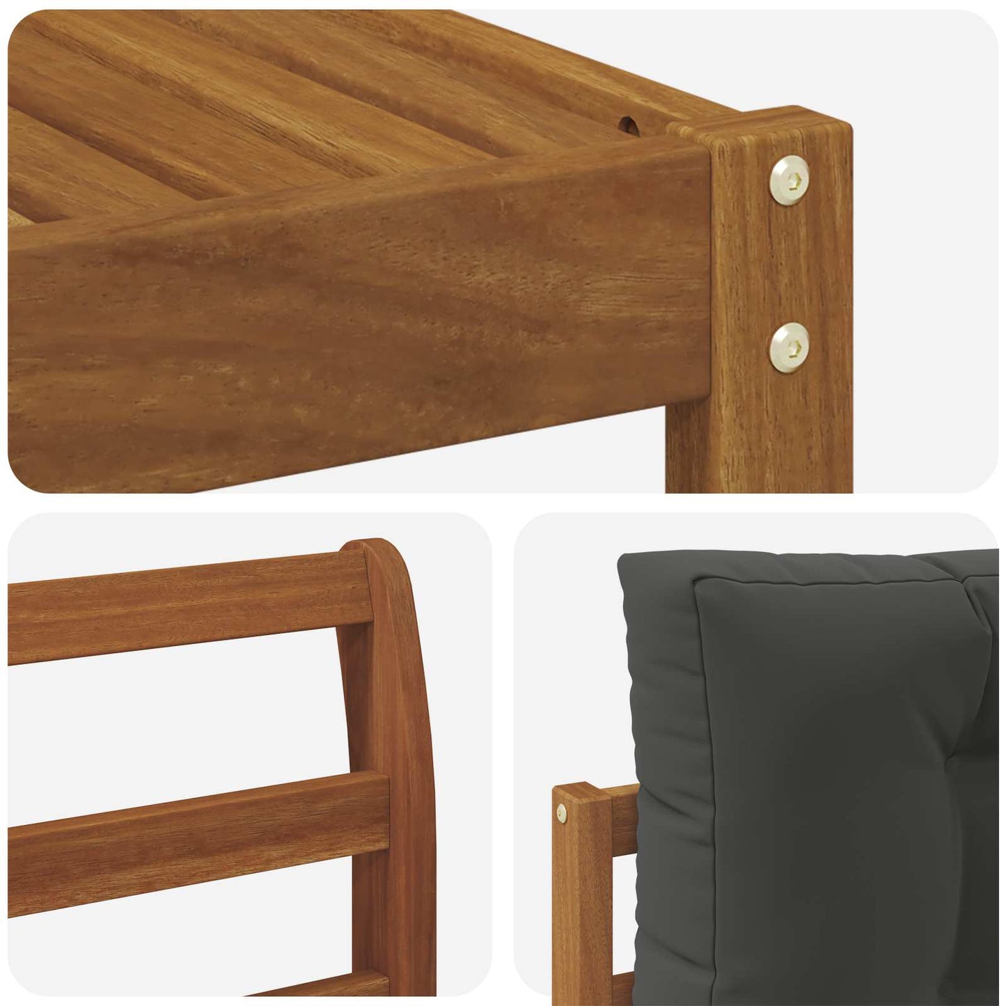 Outdoor-Sofagarnitur 7 stk. Natur und Anthrazit