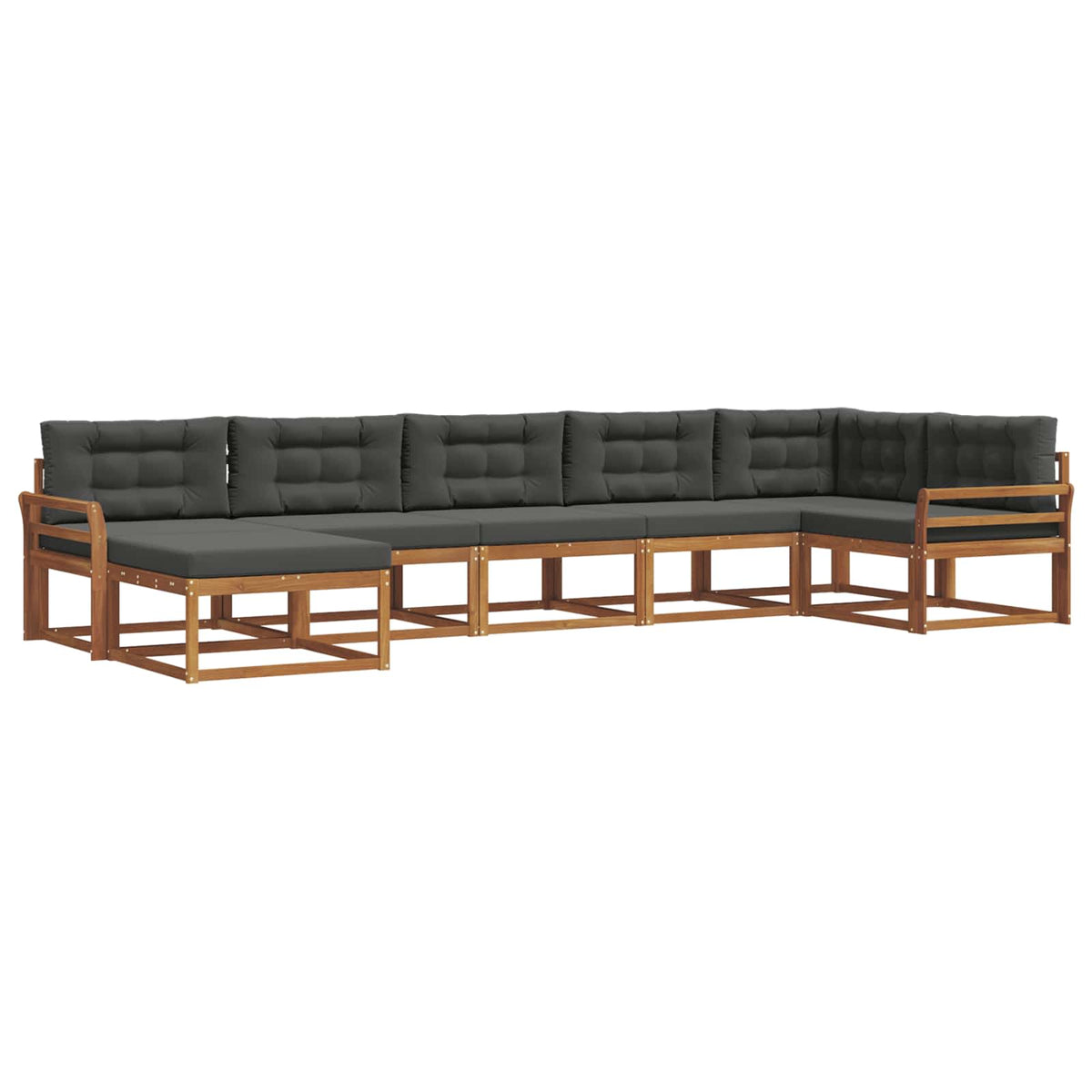 Outdoor-Sofagarnitur 7 stk. Natur und Anthrazit