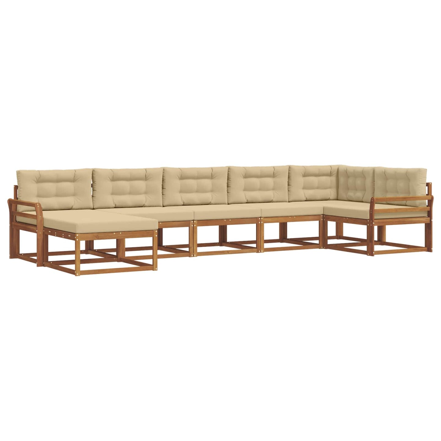Outdoor-Sofagarnitur 7 stk. Natur und Beige