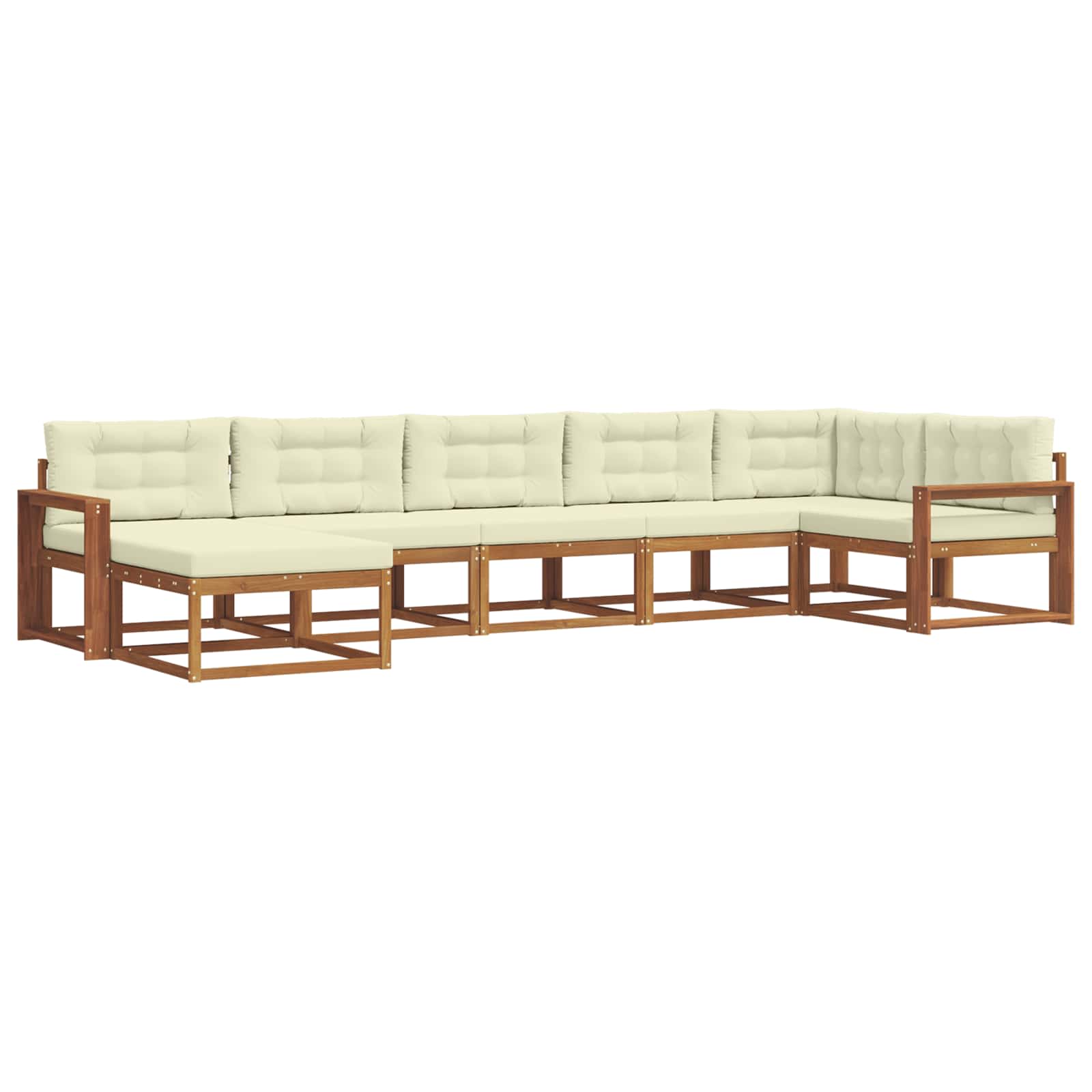 Outdoor-Sofagarnitur 7 stk. Natur und Creme