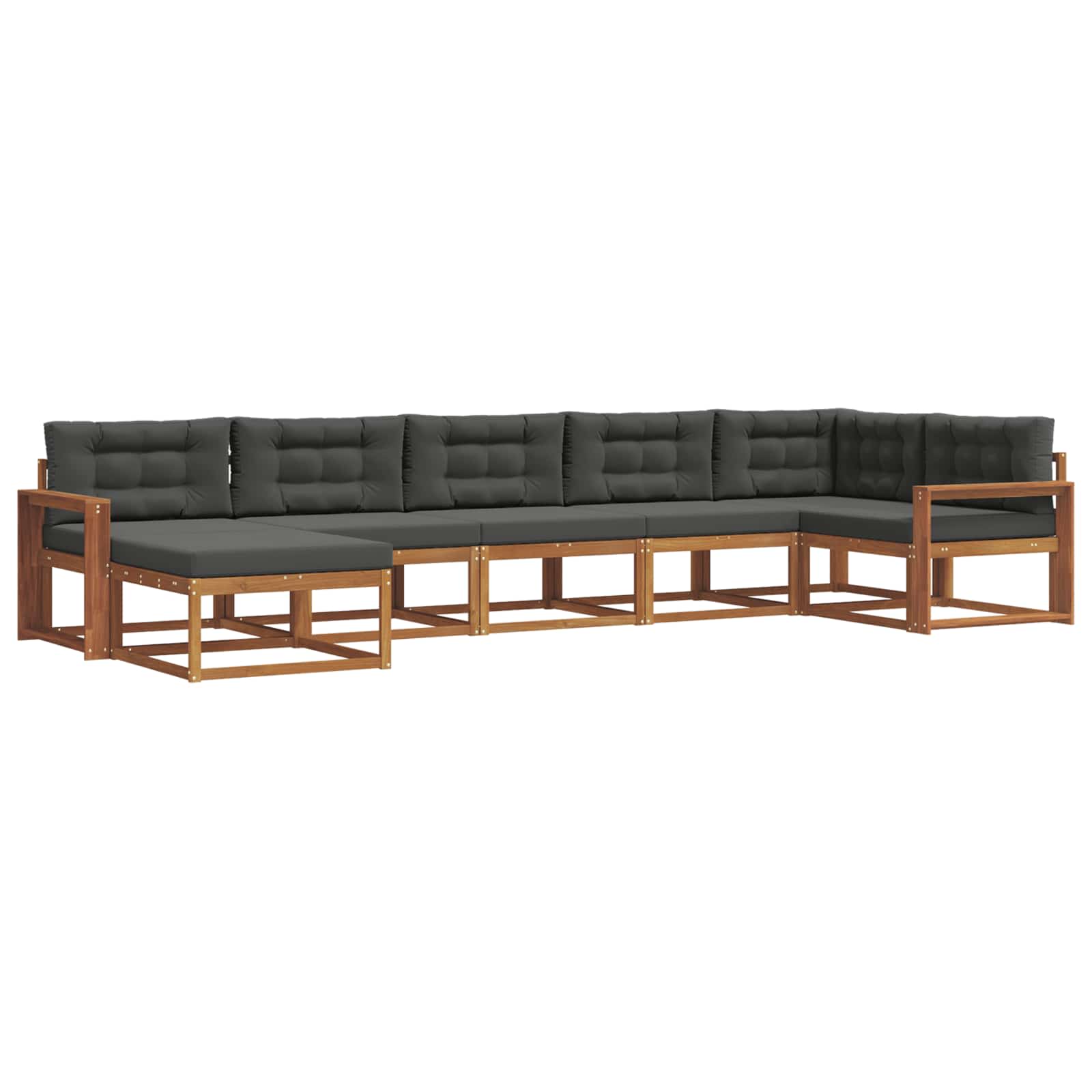 Outdoor-Sofagarnitur 7 stk. Natur und Anthrazit