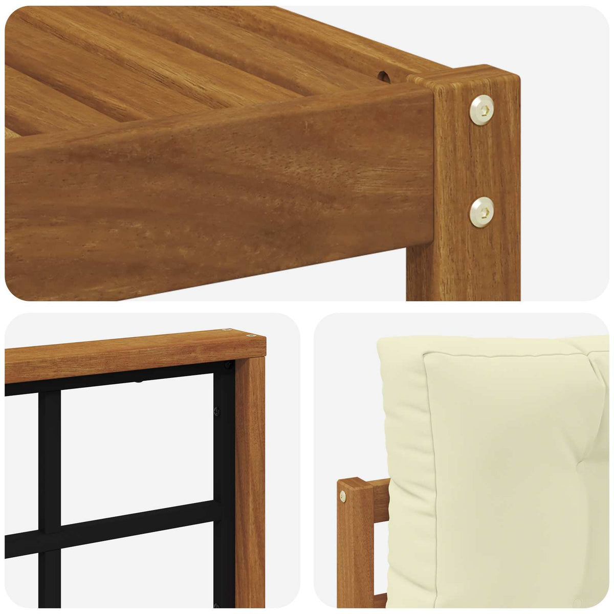 Outdoor-Sofagarnitur 7 stk. Natur und Creme