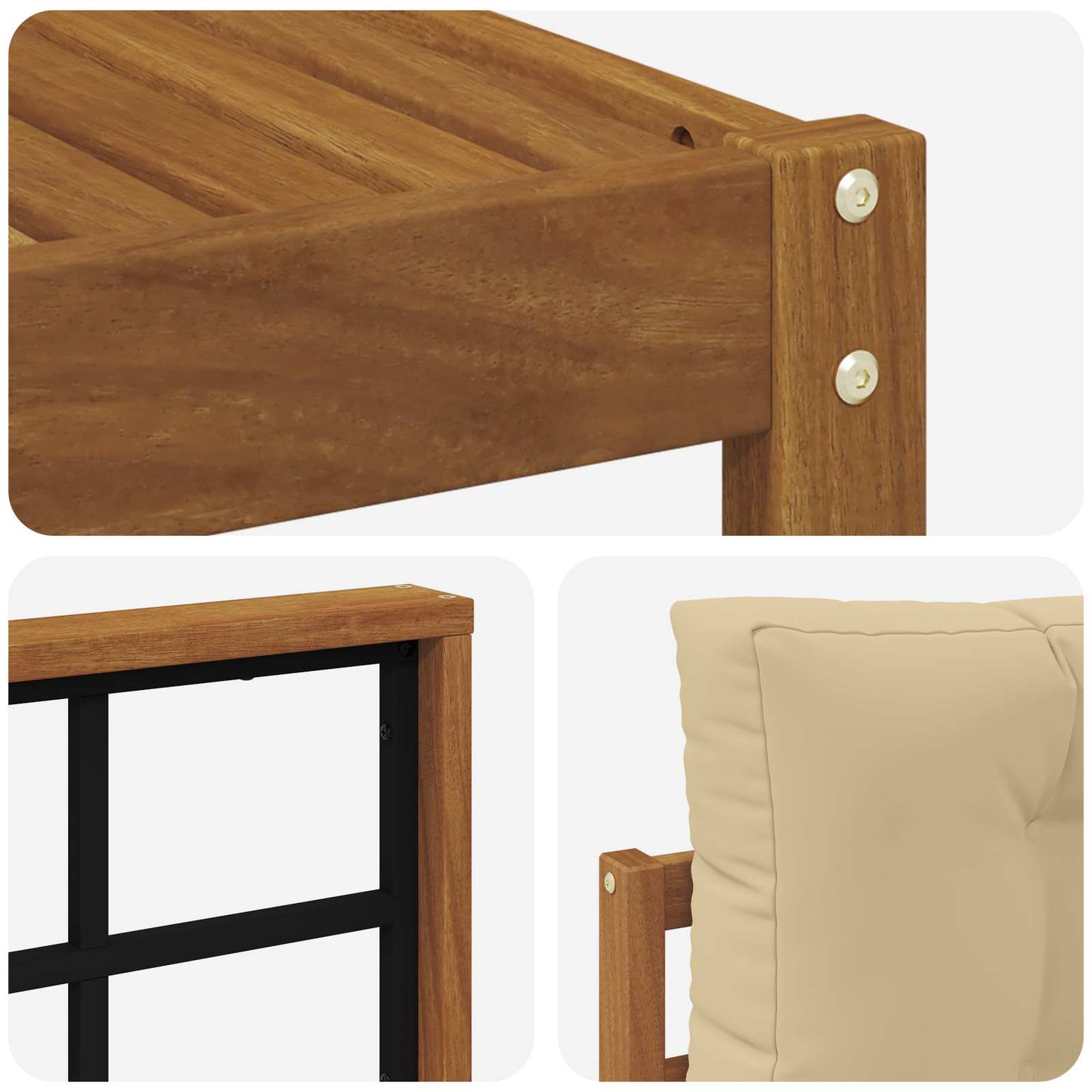 Outdoor-Sofagarnitur 7 stk. Natur und Beige