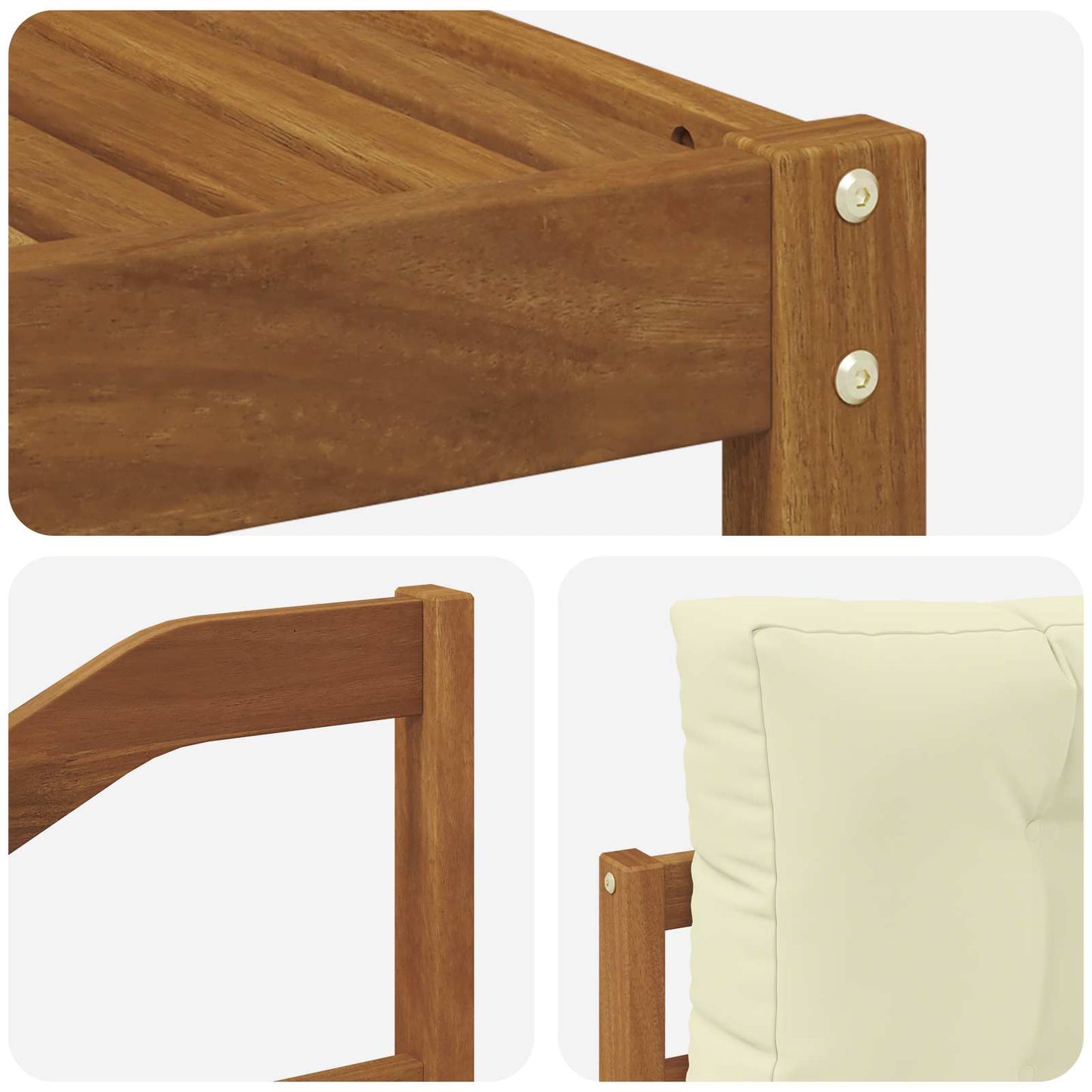 Outdoor-Sofagarnitur 7 stk. Natur und Creme