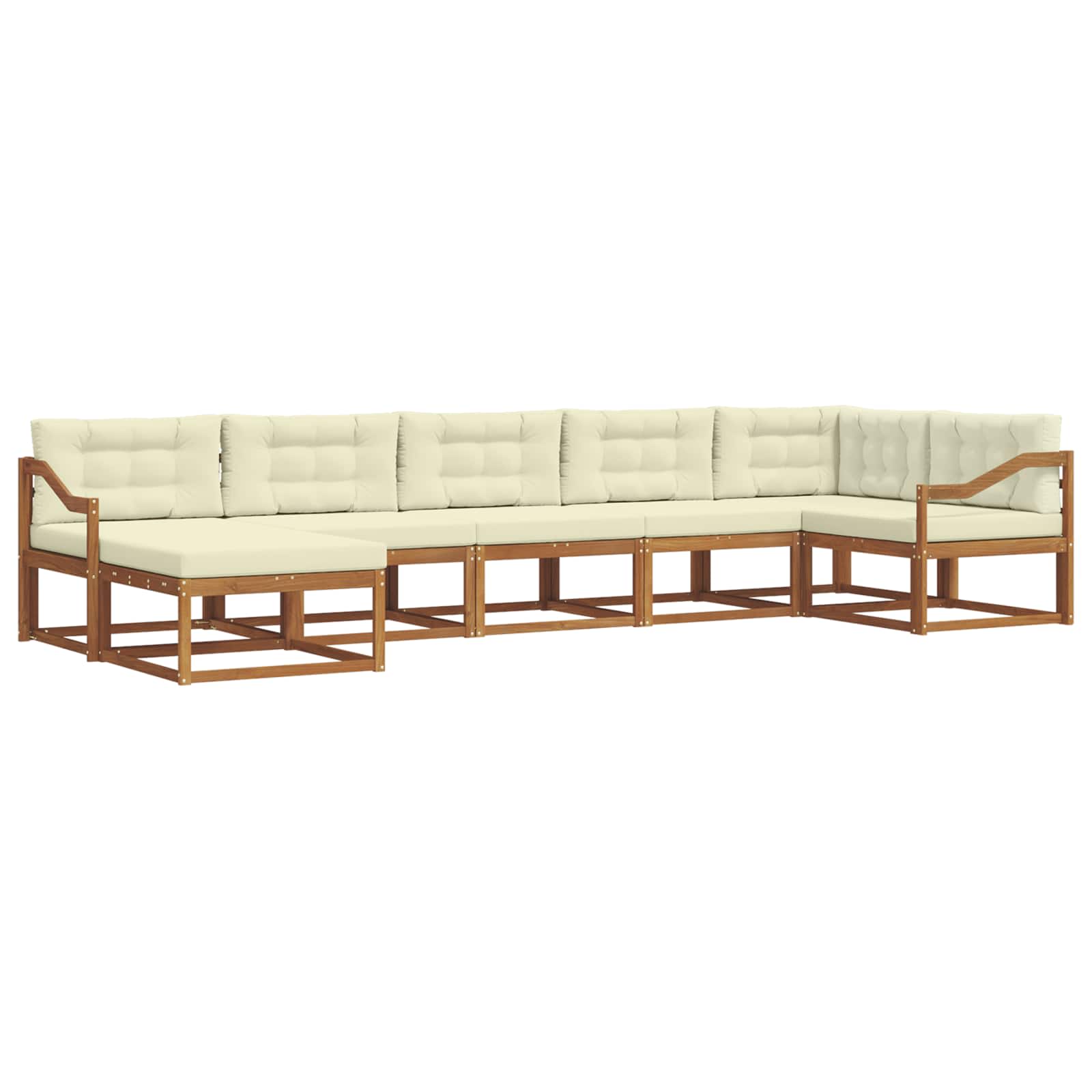 Outdoor-Sofagarnitur 7 stk. Natur und Creme