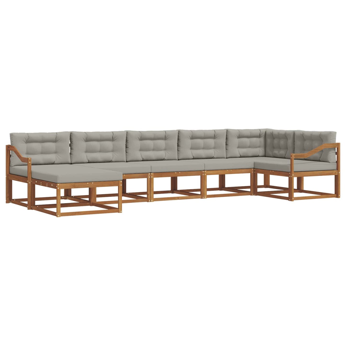 Outdoor-Sofagarnitur mit Kissen 7 pcs Natürlich und Hellgrau