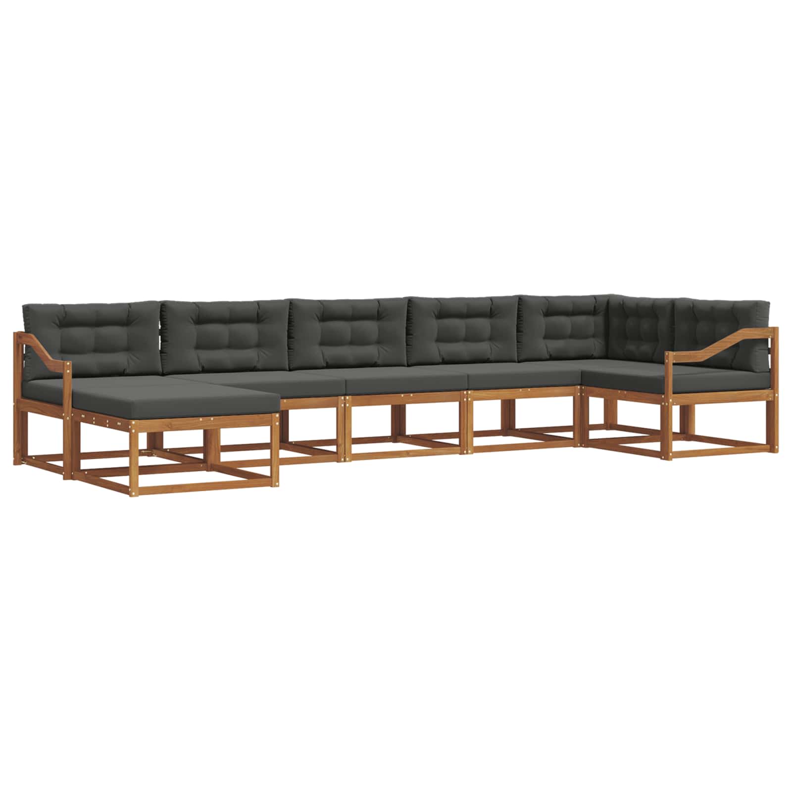 Outdoor-Sofagarnitur 7 stk. Natur und Anthrazit