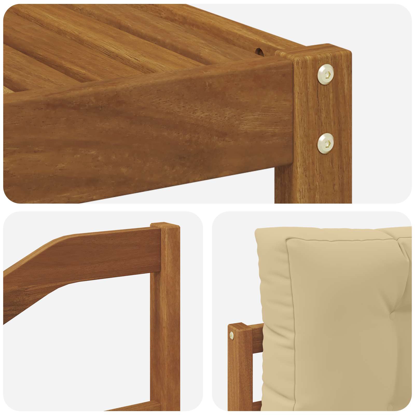 Outdoor-Sofagarnitur 7 stk. Natur und Beige