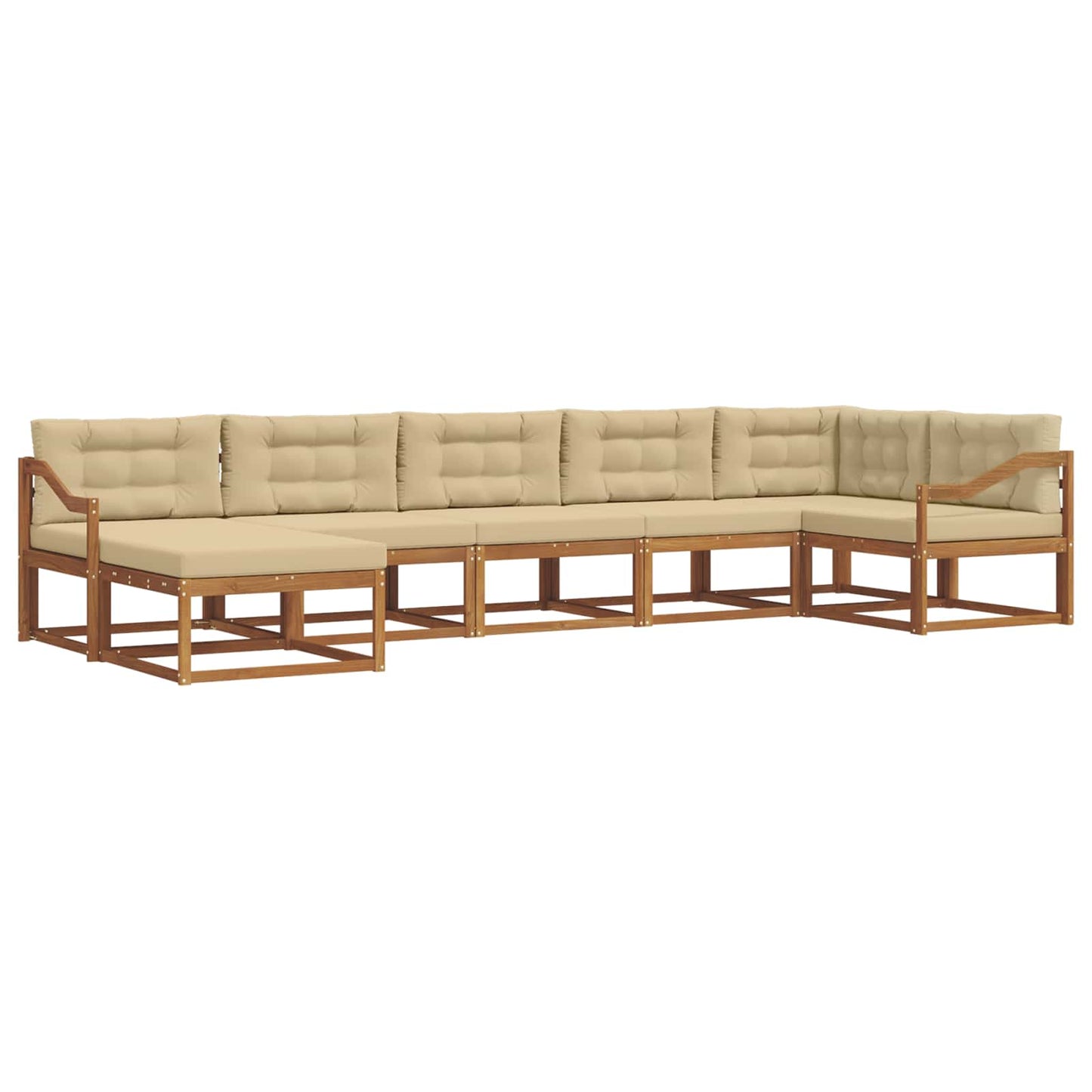 Outdoor-Sofagarnitur 7 stk. Natur und Beige