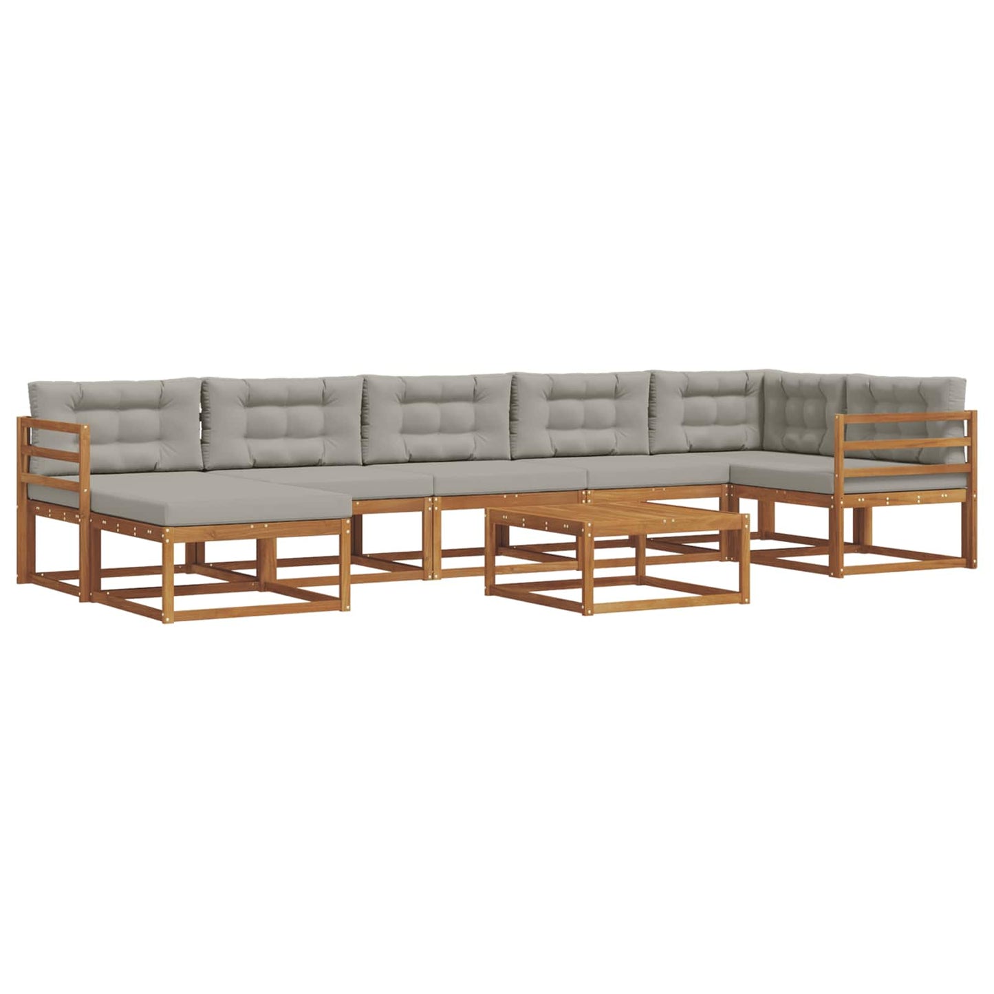 Outdoor-Sofagarnitur mit Kissen 8 pcs Natürlich und Hellgrau