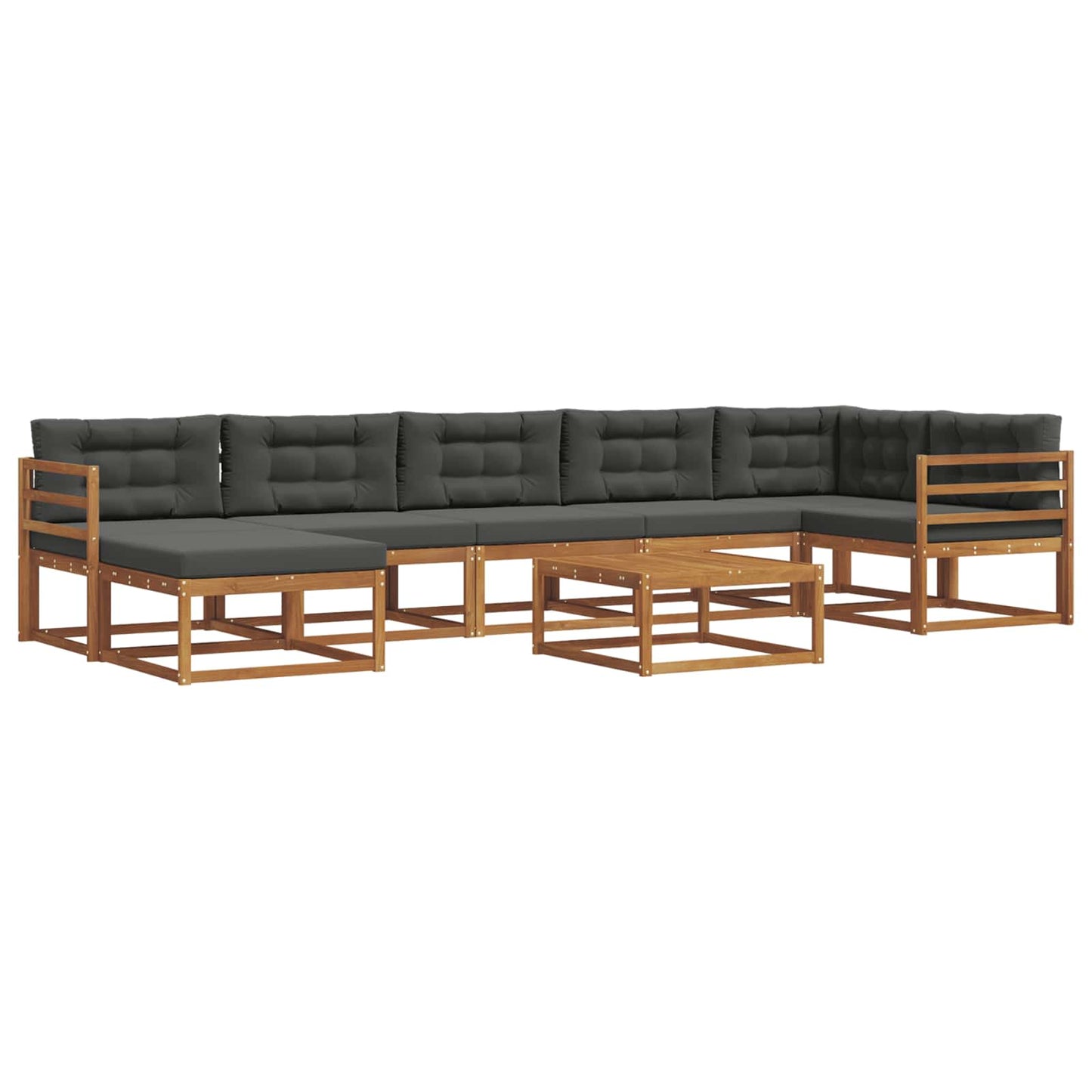 Outdoor-Sofagarnitur mit Kissen 8 pcs Natur und Anthrazit