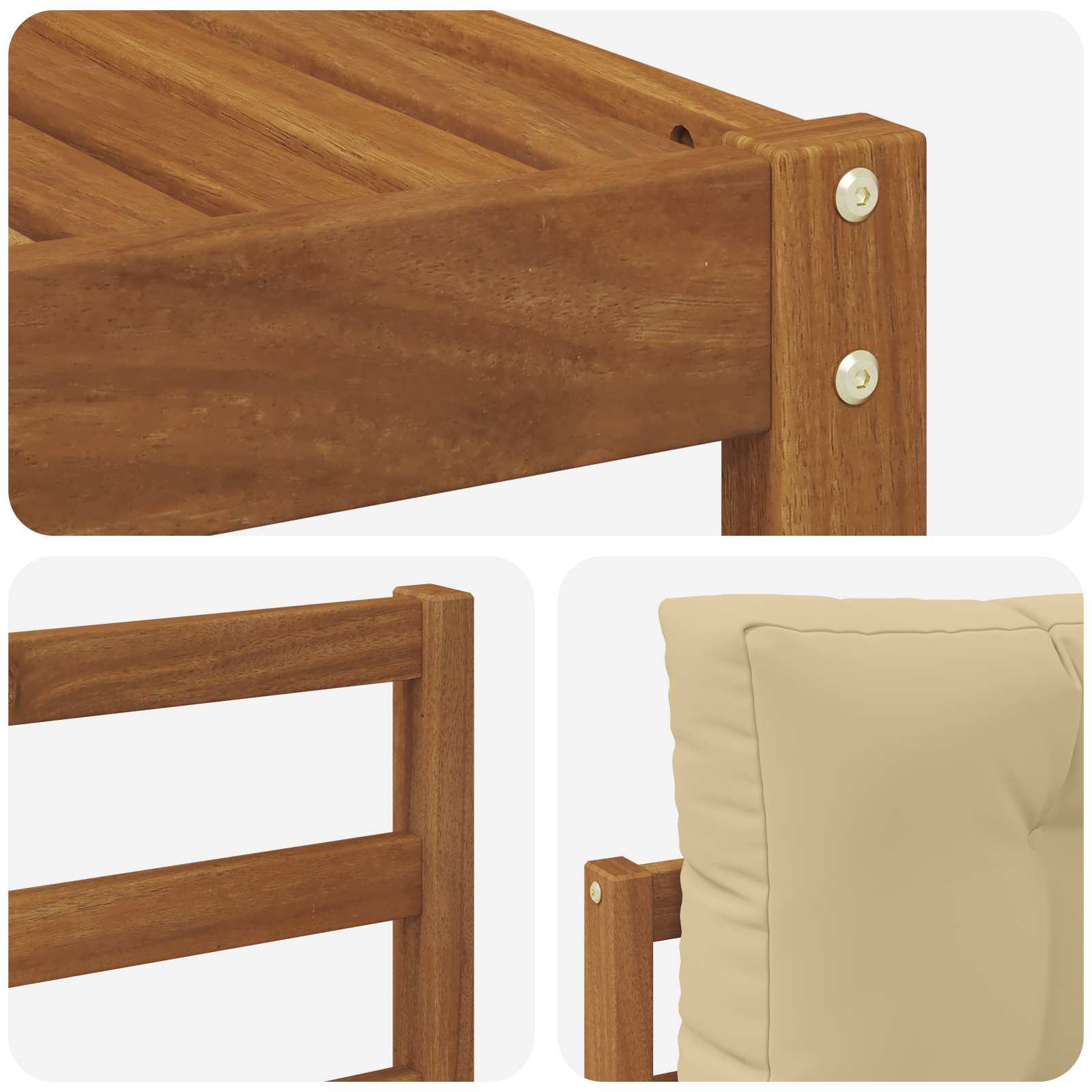 Outdoor-Sofagarnitur mit Kissen 8 pcs Natur und Beige