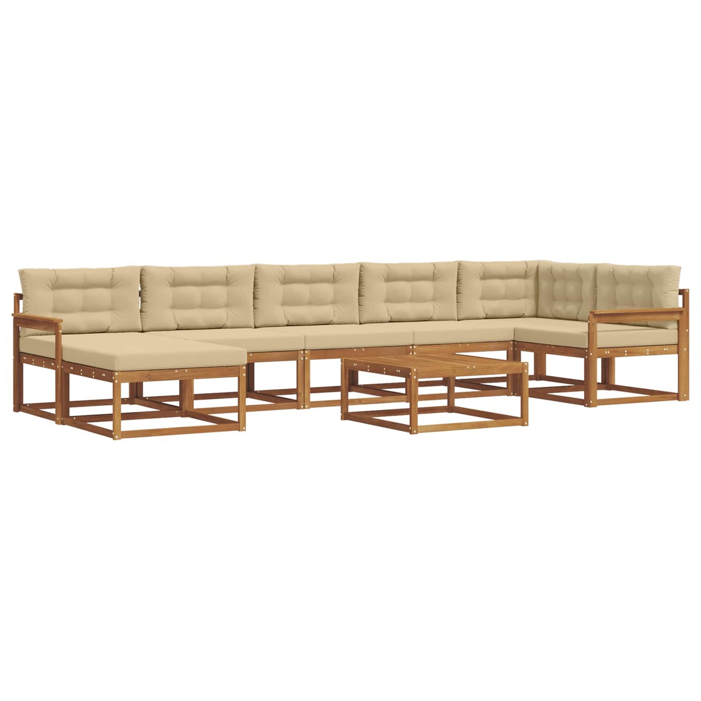 Outdoor-Sofagarnitur mit Kissen 8 pcs Natur und Beige
