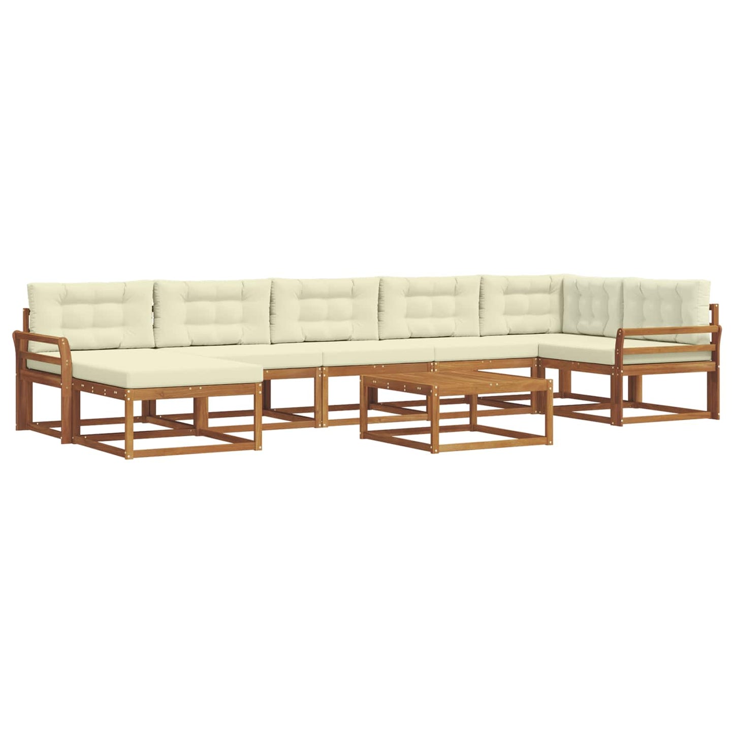 Outdoor-Sofagarnitur mit Kissen 8 pcs Natur und Creme
