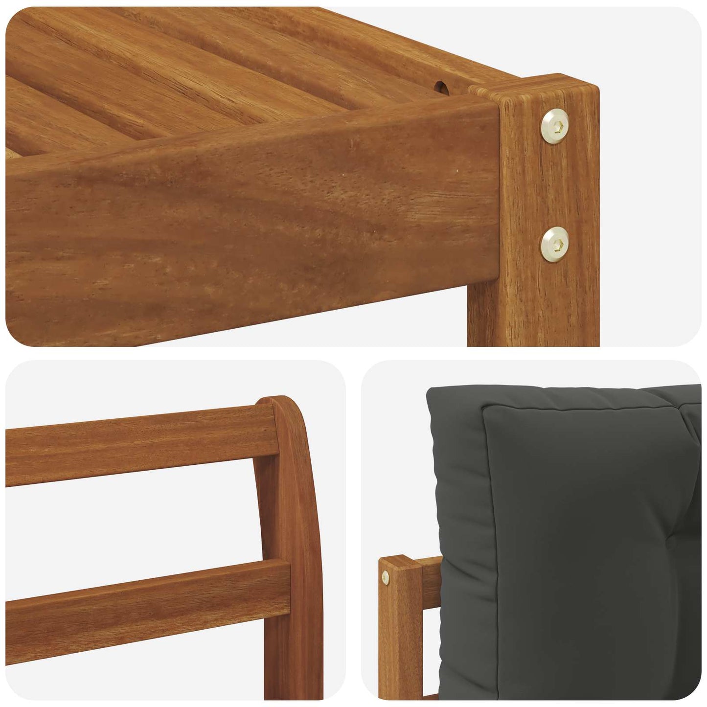 Outdoor-Sofagarnitur mit Kissen 8 pcs Natur und Anthrazit