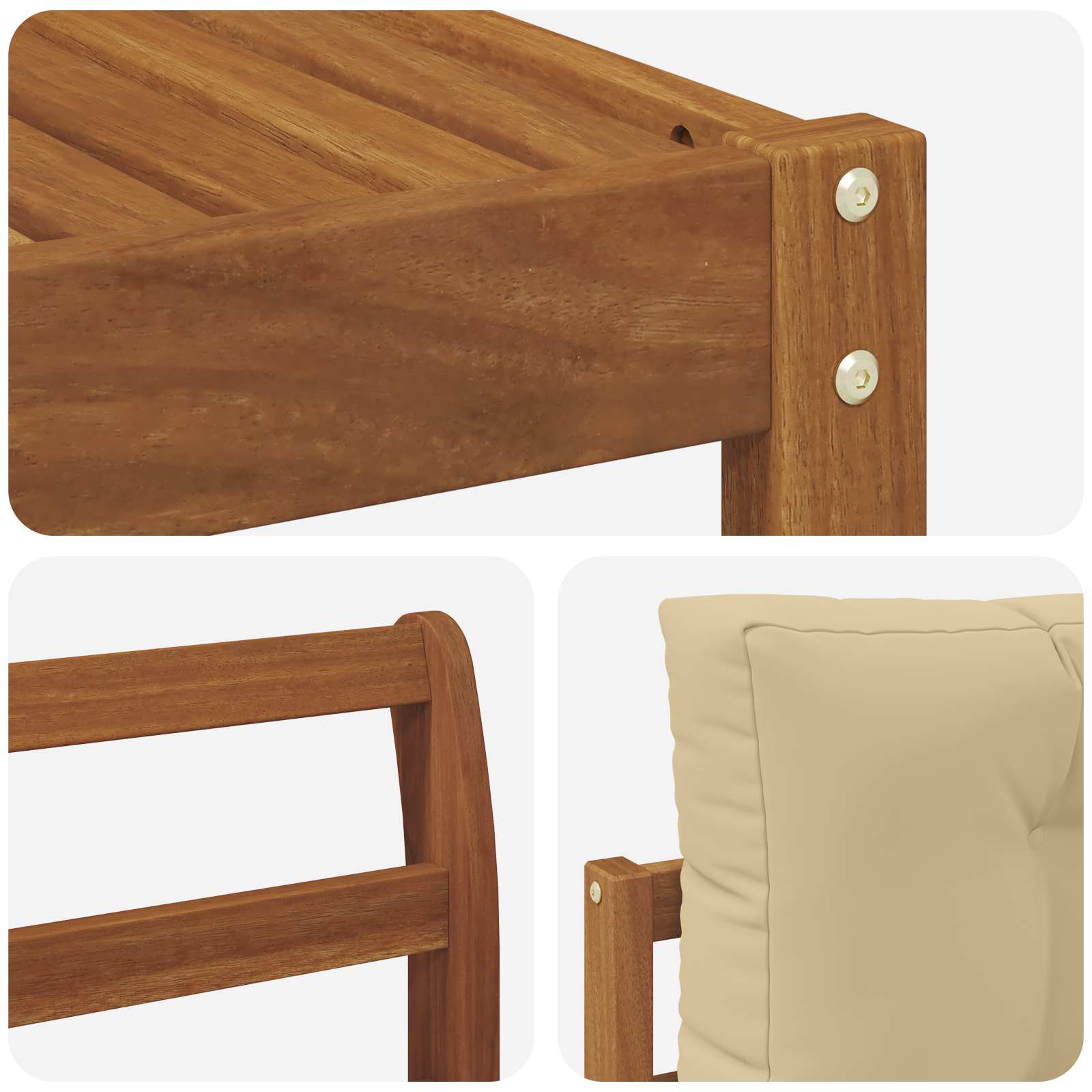 Outdoor-Sofagarnitur mit Kissen 8 pcs Natur und Beige