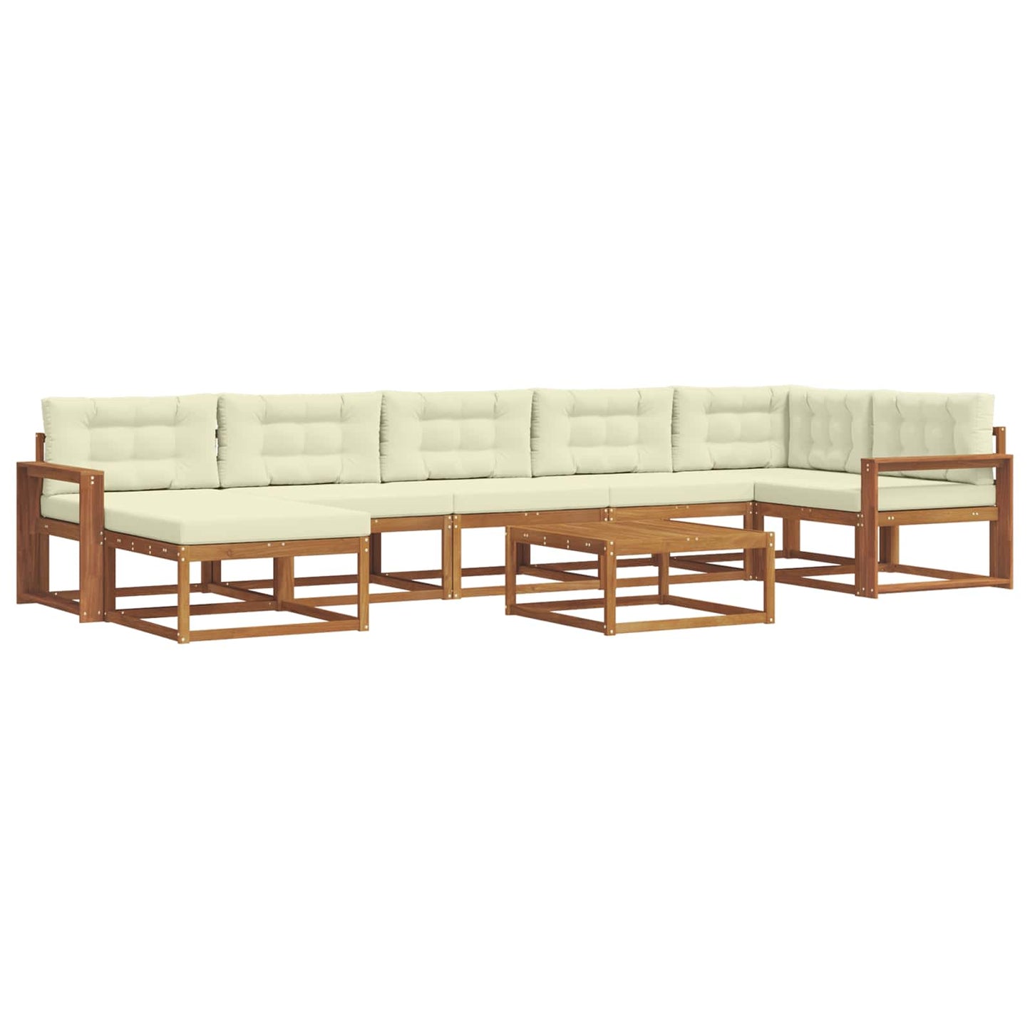 Outdoor-Sofagarnitur mit Kissen 8 pcs Natur und Creme