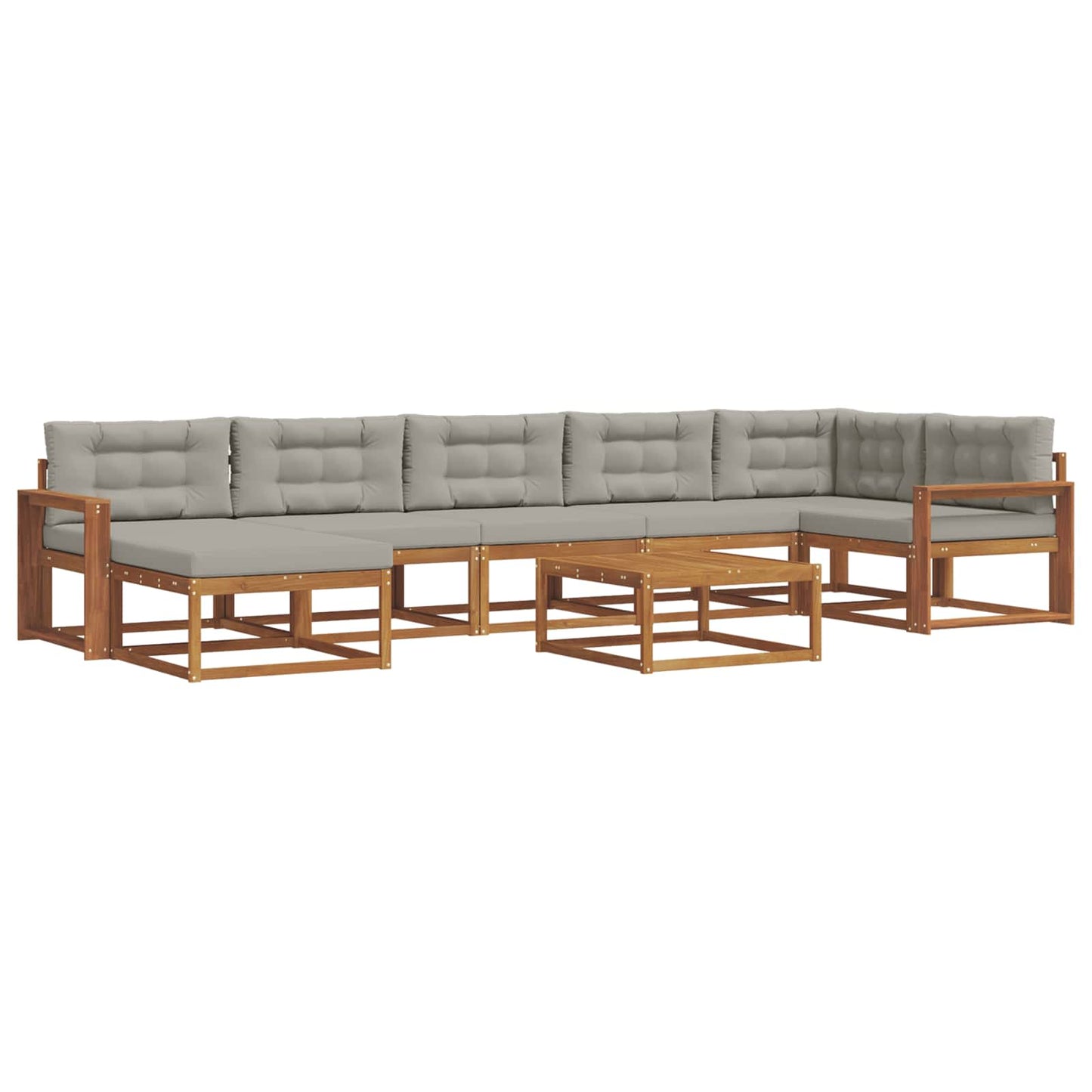 Outdoor-Sofagarnitur mit Kissen 8 pcs Natürlich und Hellgrau