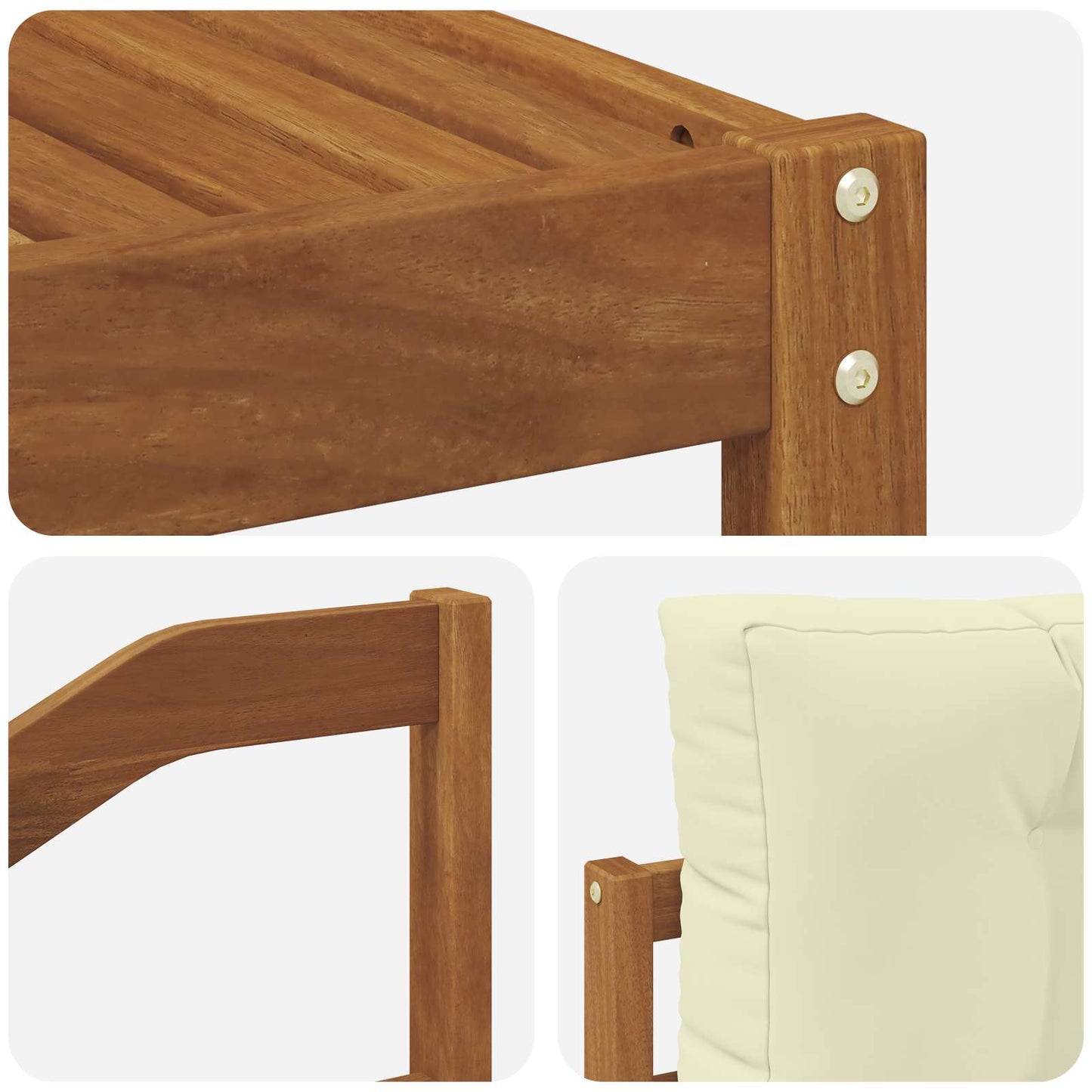 Outdoor-Sofagarnitur mit Kissen 8 pcs Natur und Creme